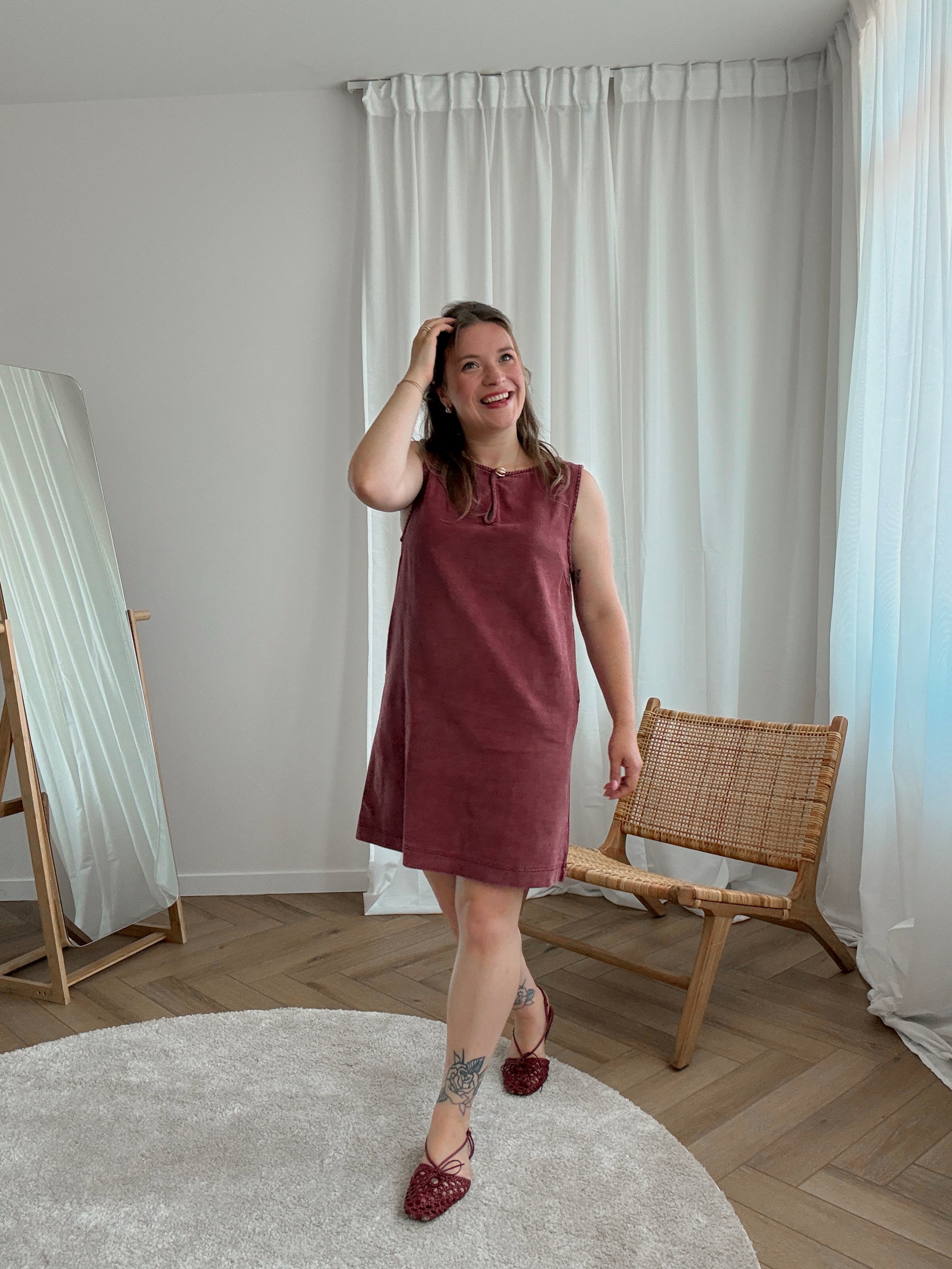 Aspen denim dress - wine