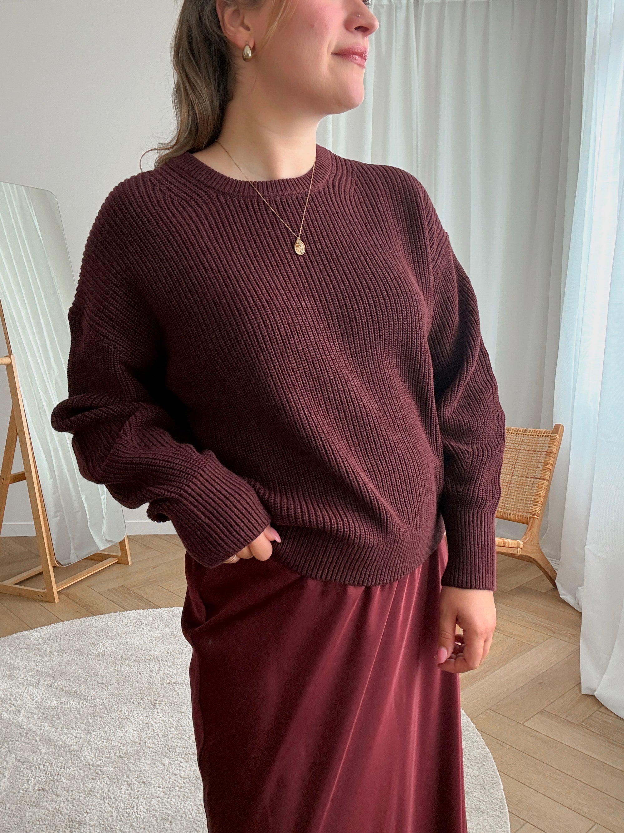 Mila twist knit - wine