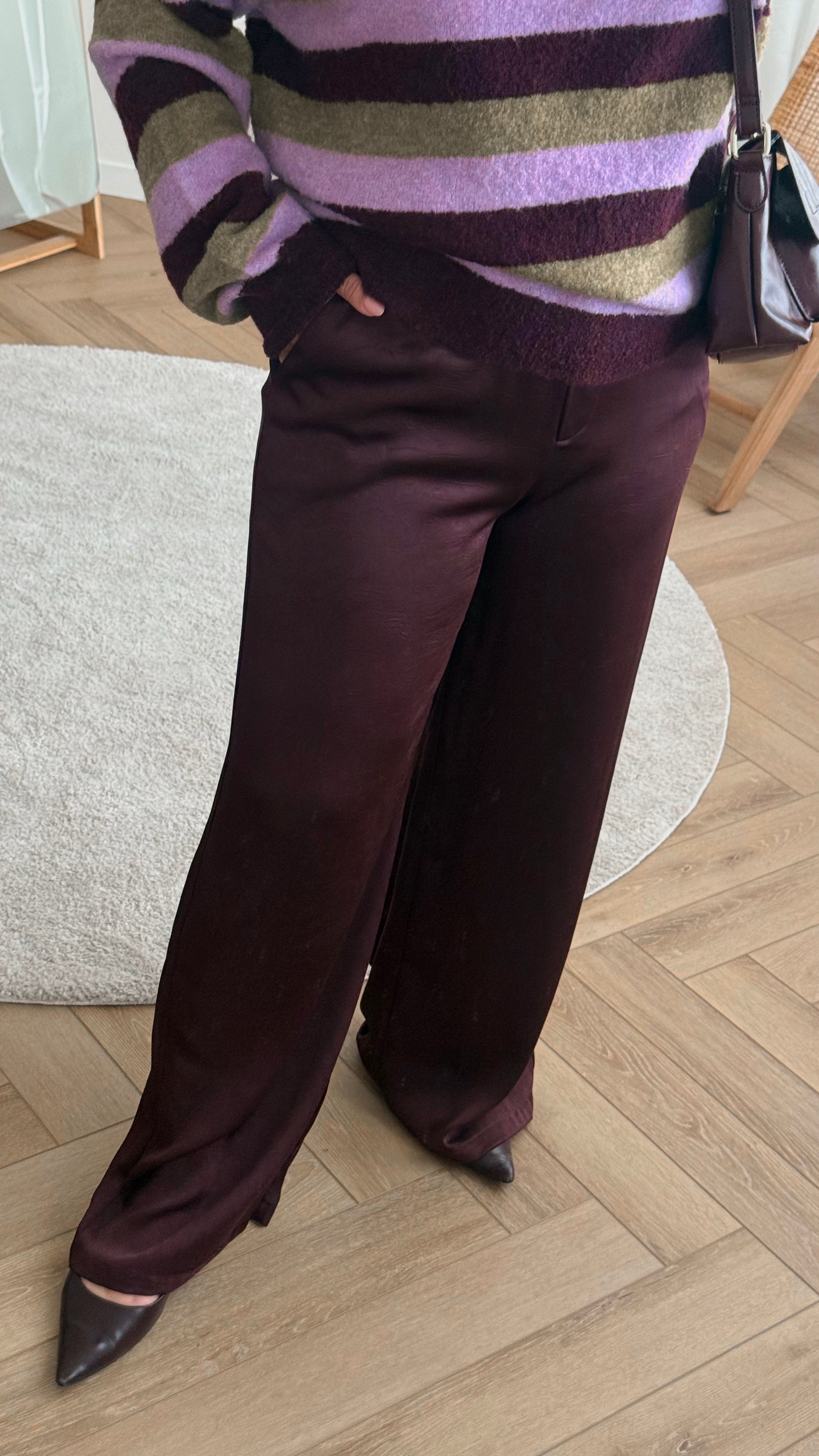 Cecilia satin trousers - plum