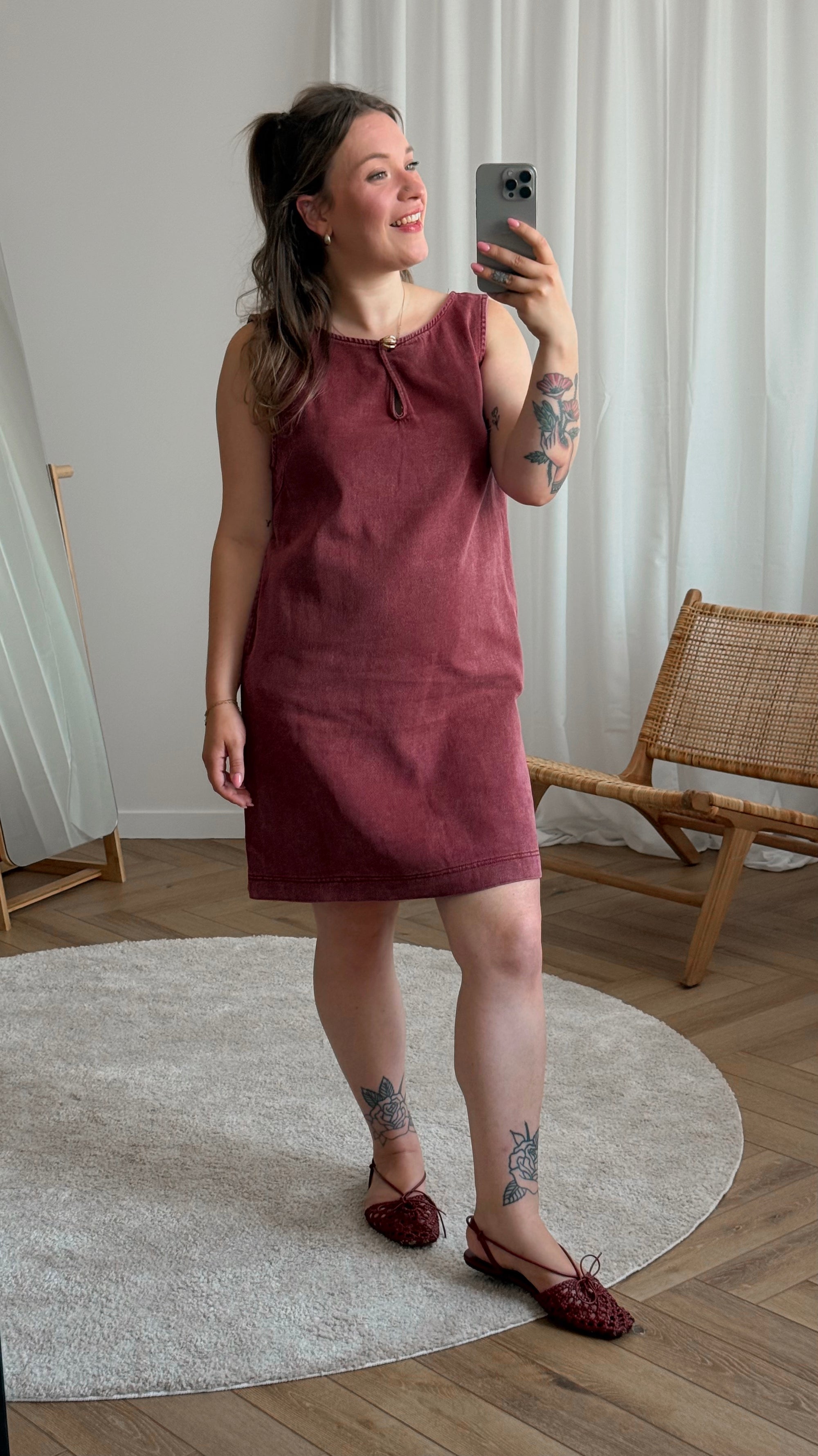 Aspen denim dress - wine