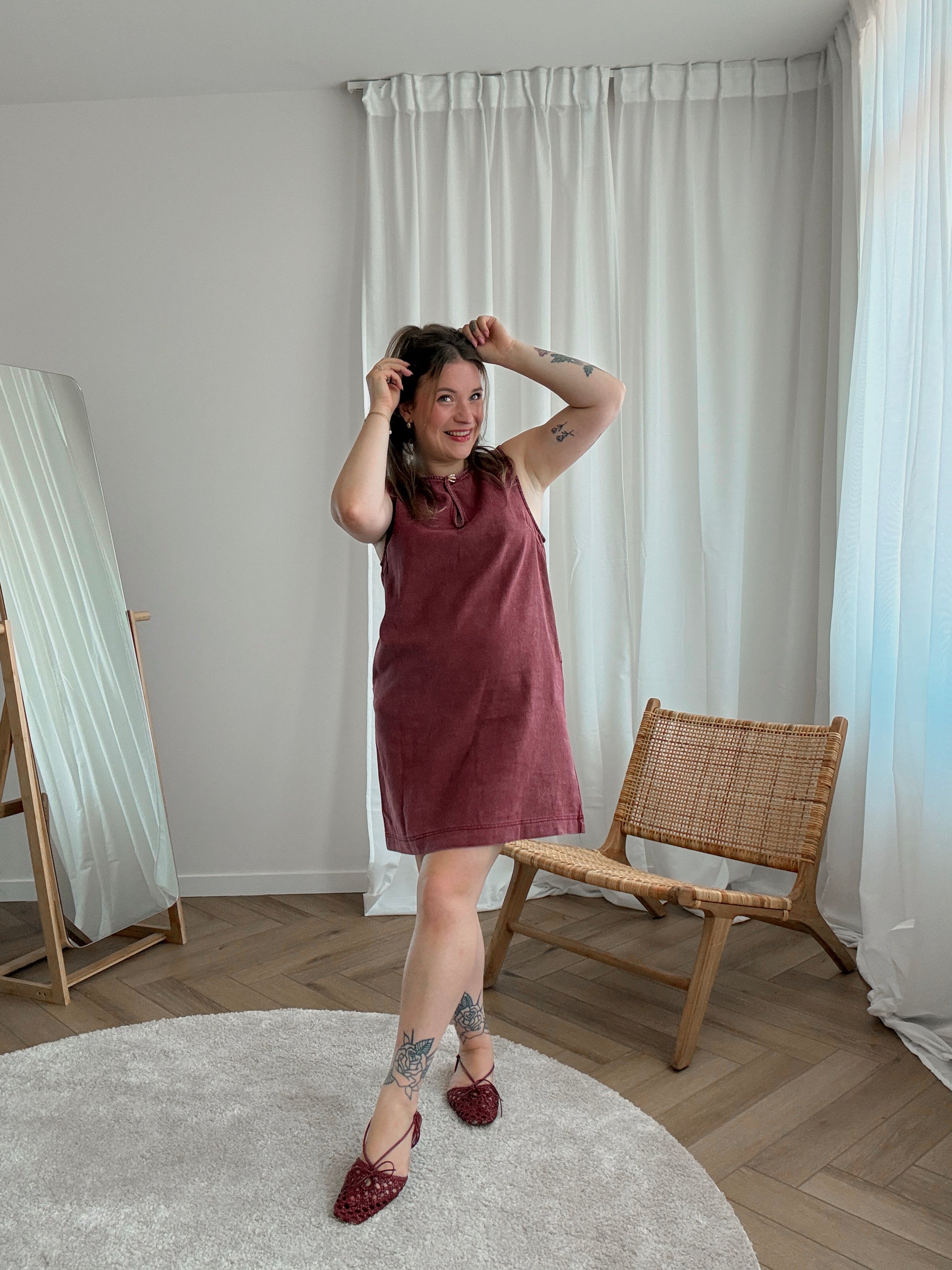 Aspen denim dress - wine