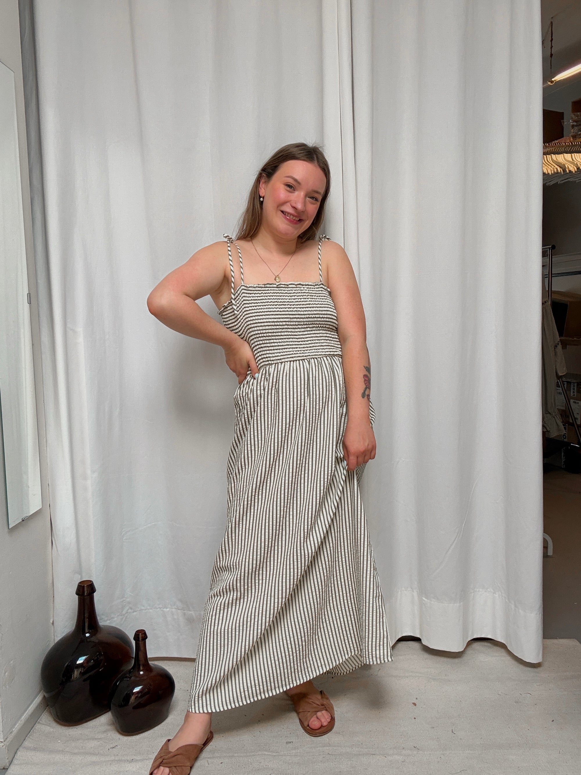 Lorana striped dress
