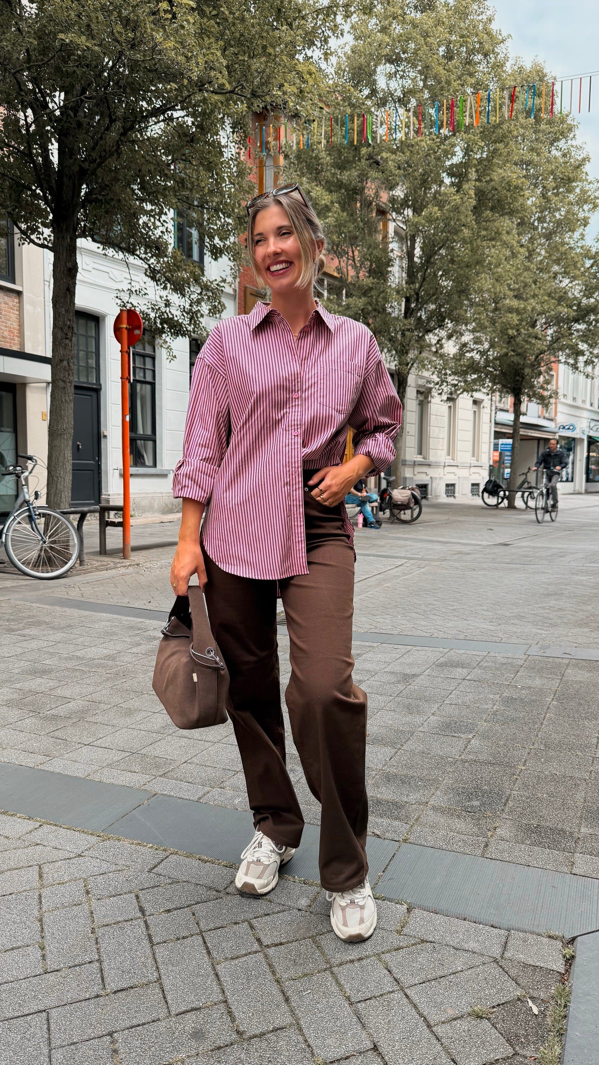 Jamie striped shirt -pink