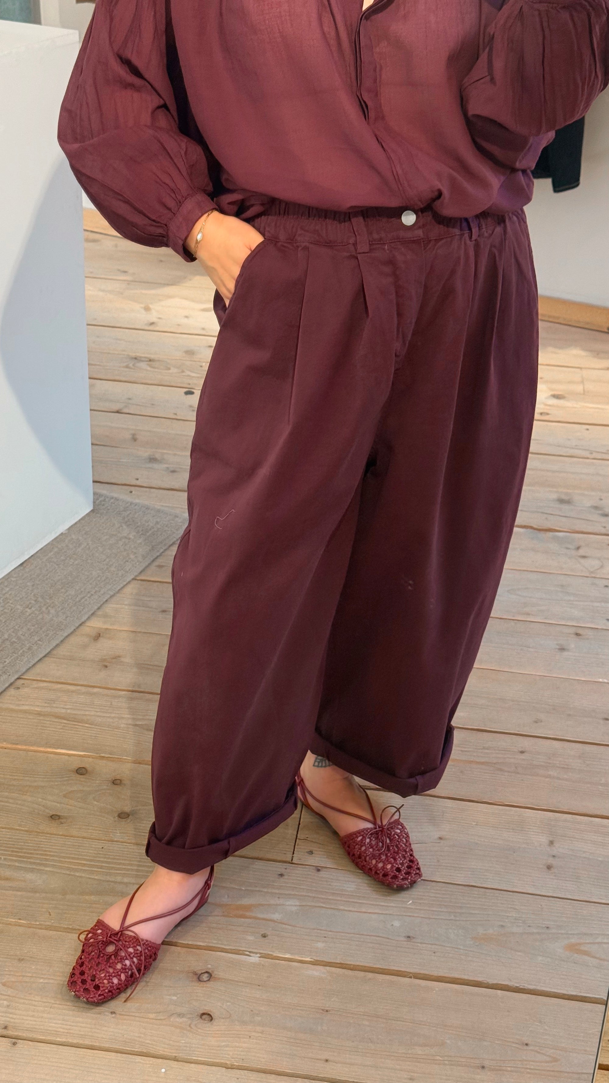 Freya barrel trousers - wine