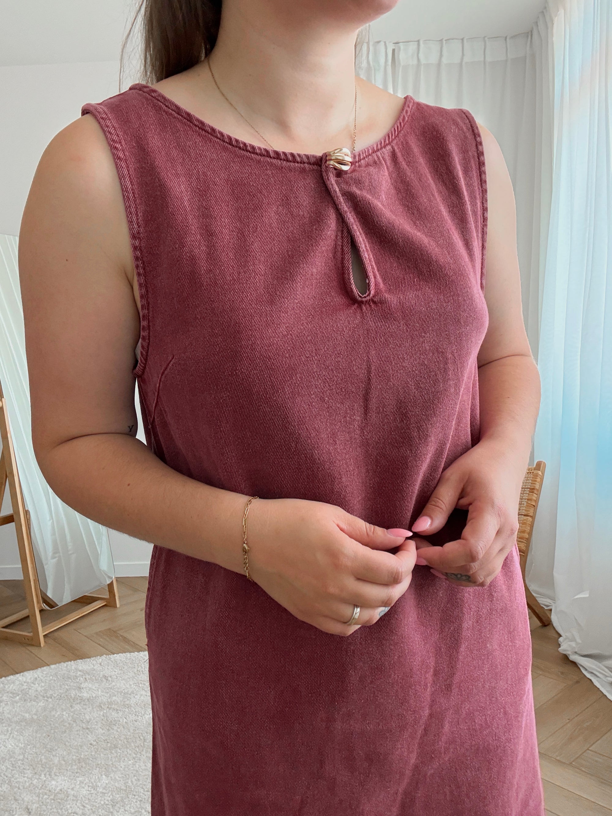 Aspen denim dress - wine