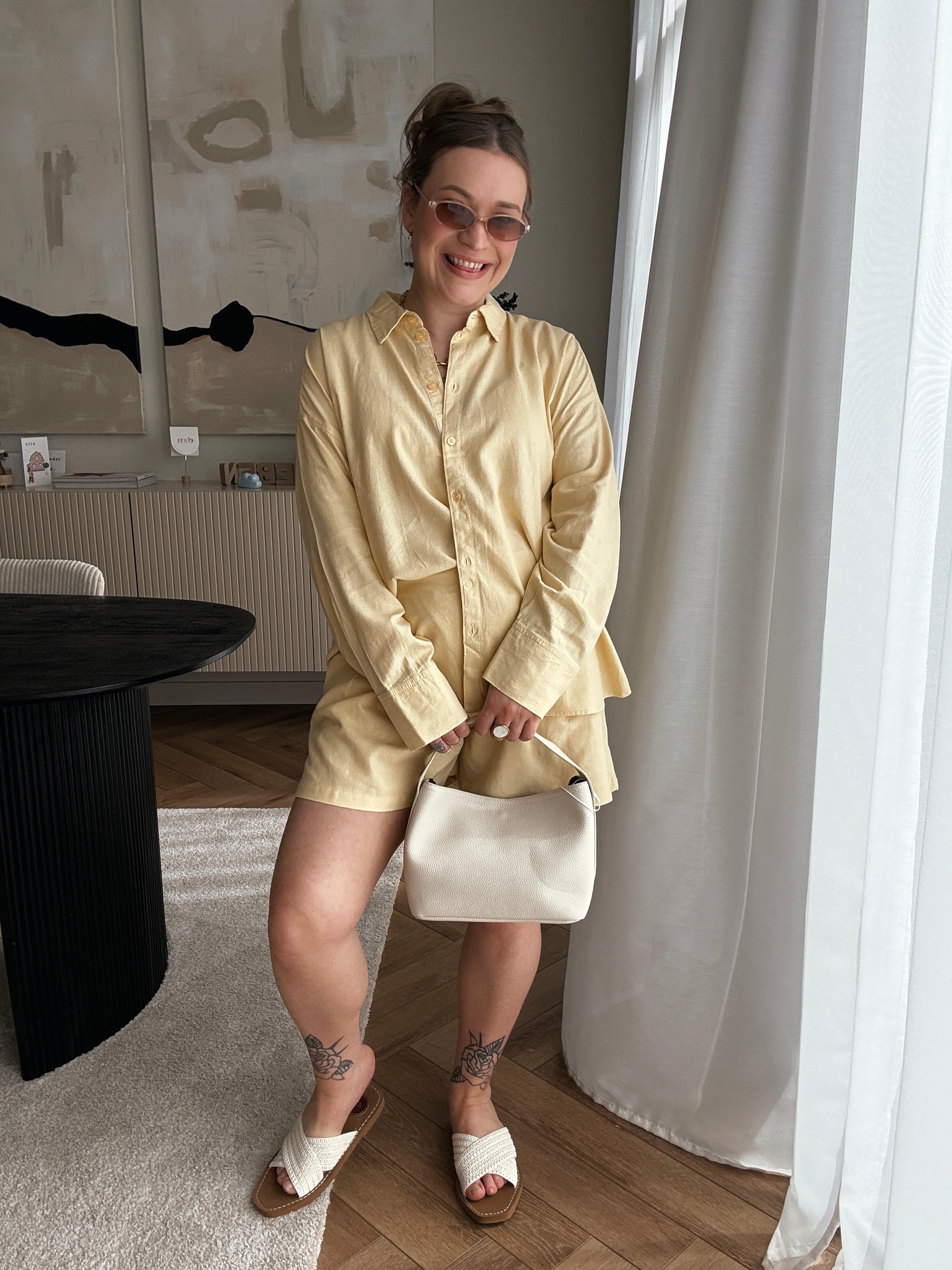 Almira linnen short yellow