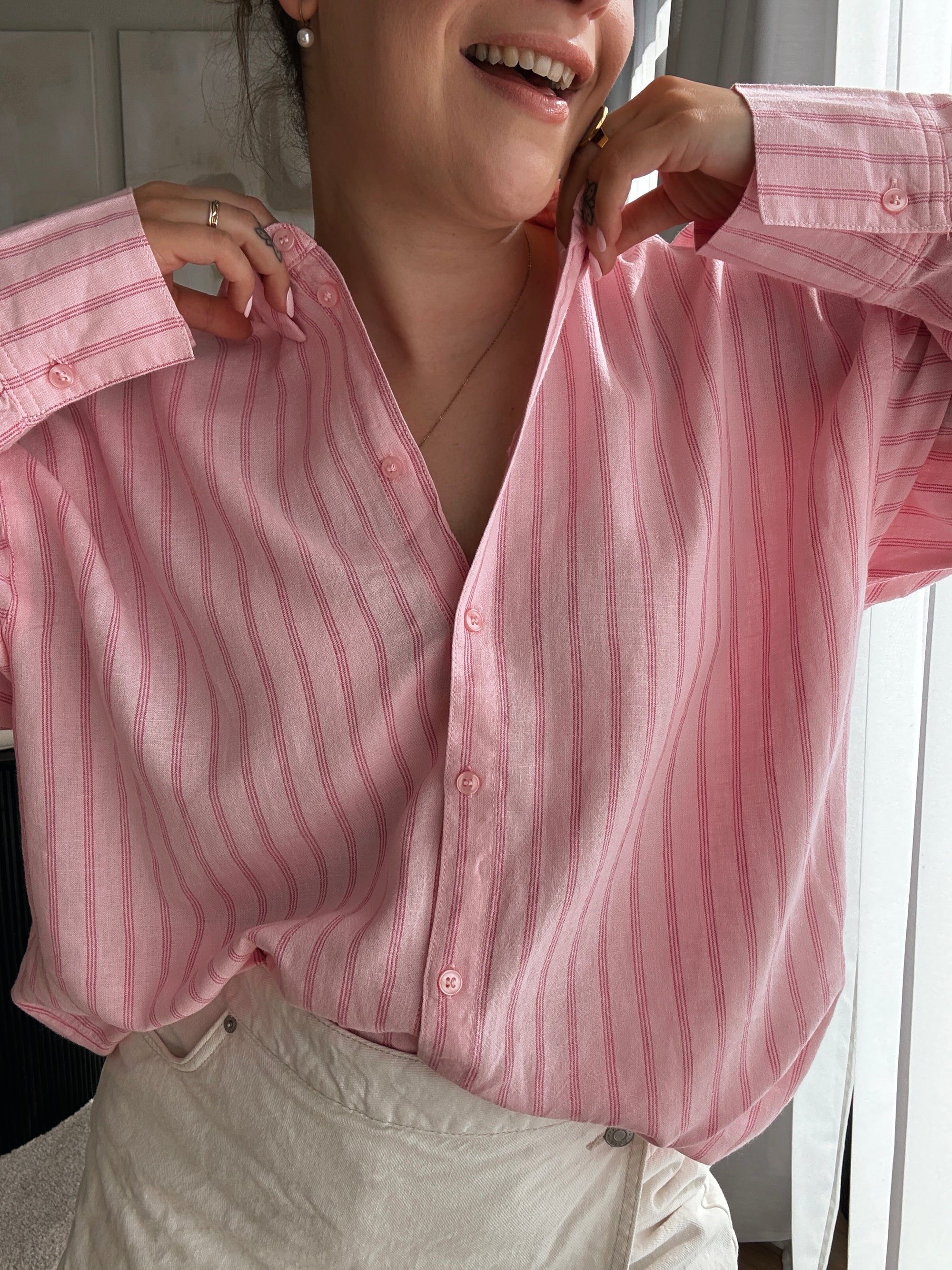 Almira linnen shirt pink