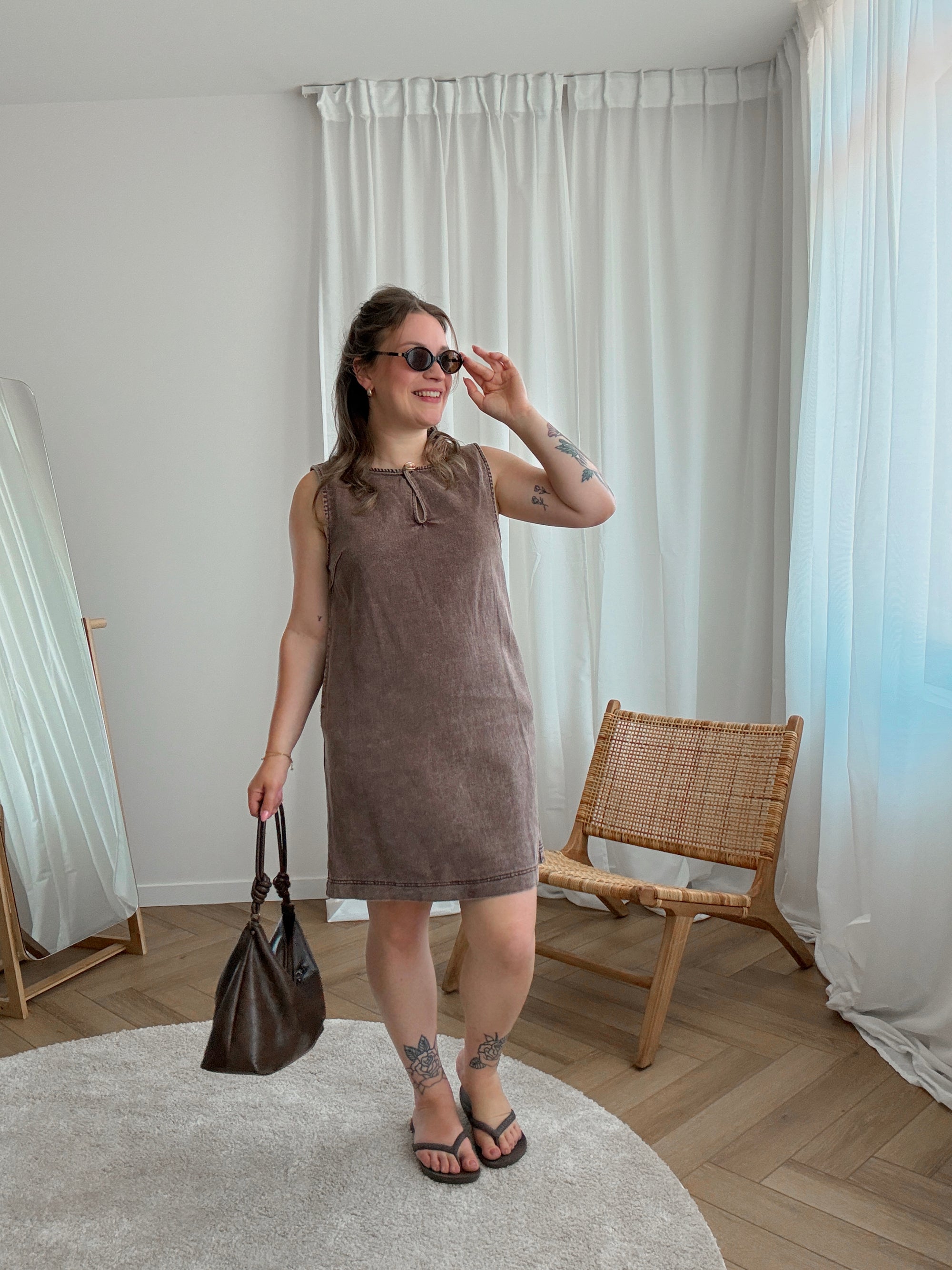 Aspen denim dress - brown