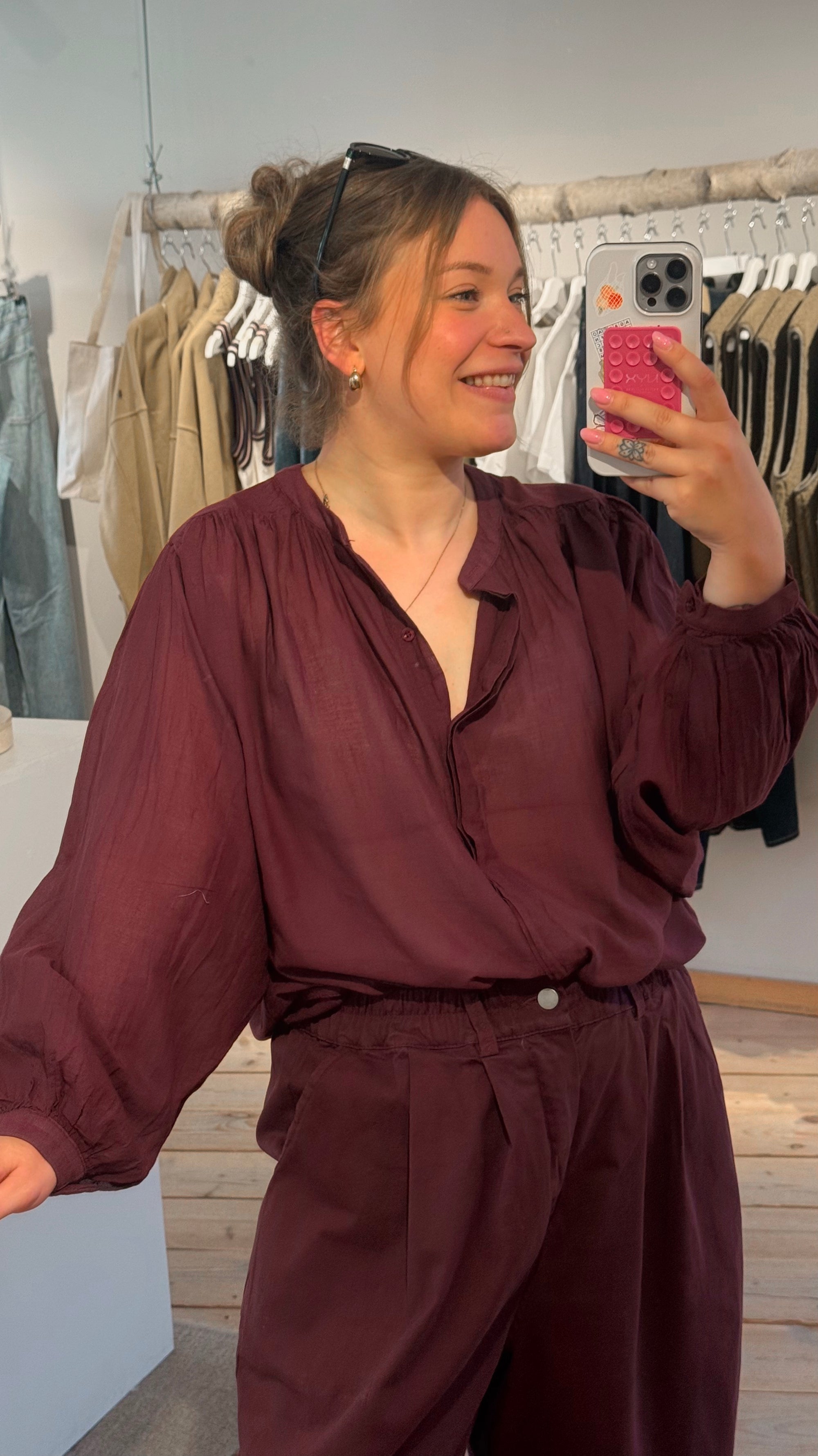 Freya barrel trousers - wine