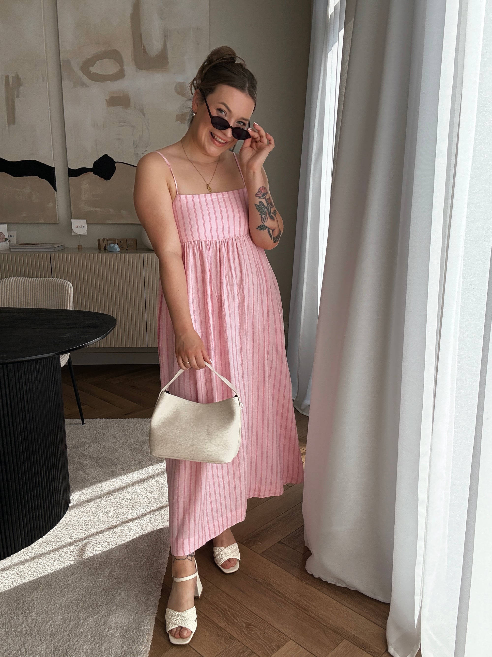 Almira linnen maxidress pink