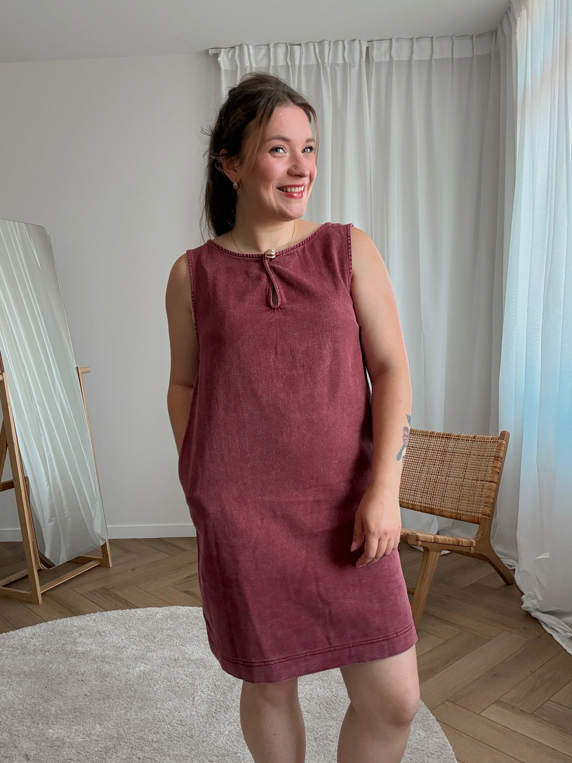 Aspen denim dress - wine