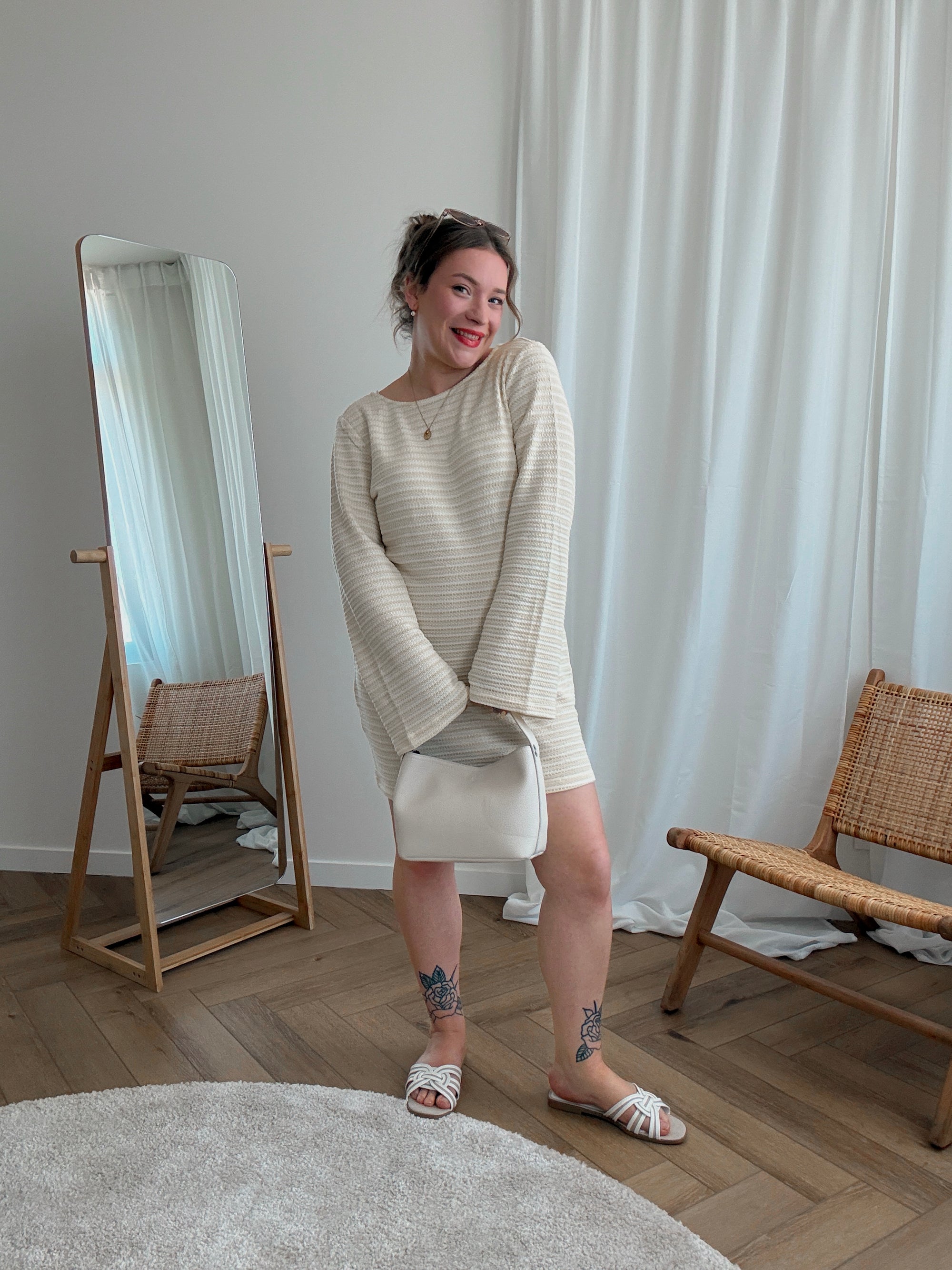 Sienna open back dress vanilla