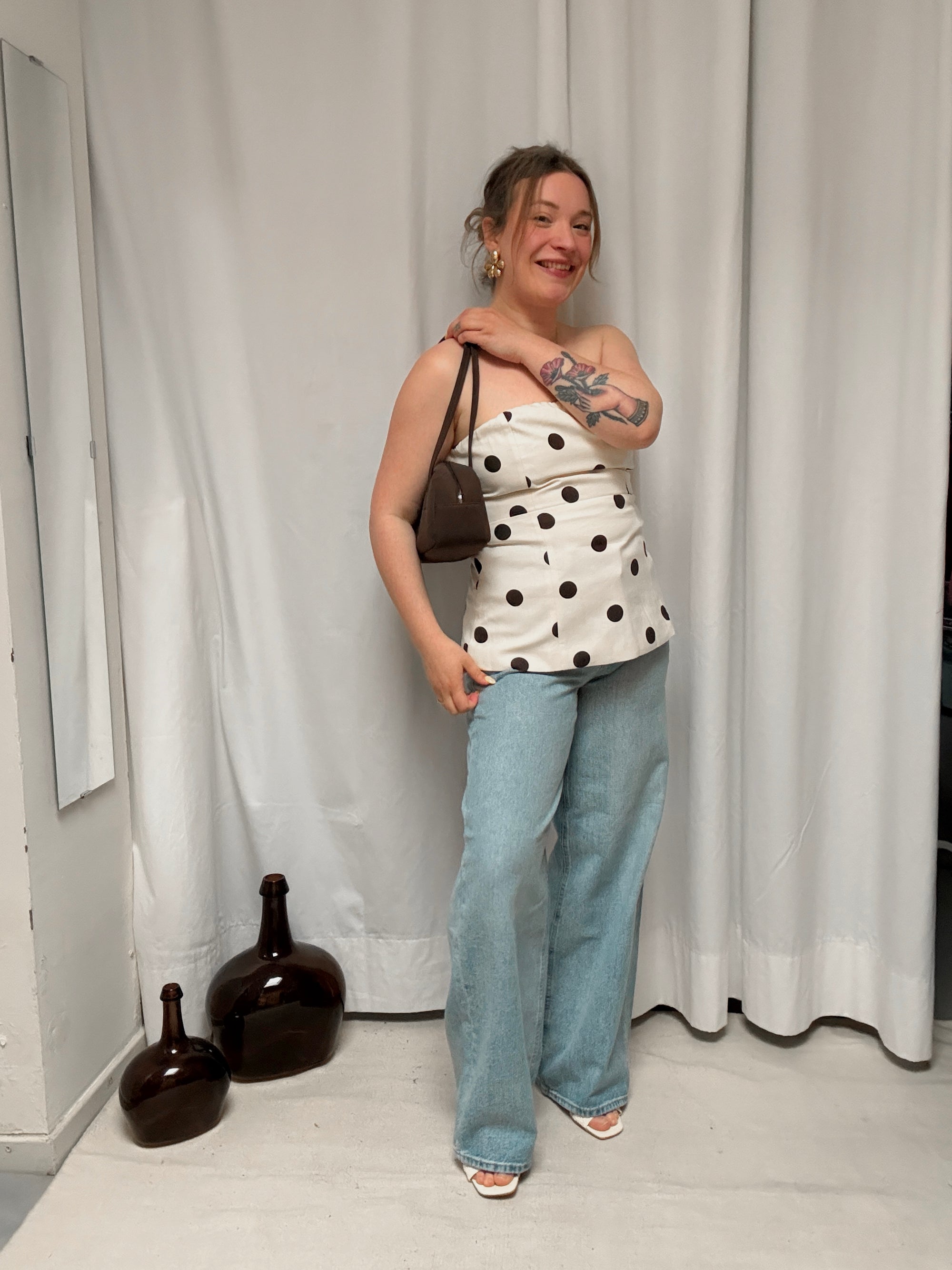 Wixie polkadot peplum top