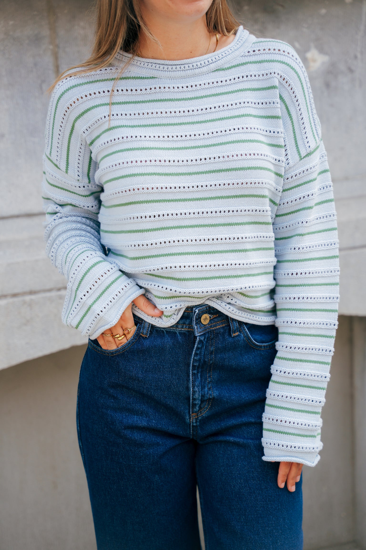 Lara crochet knit blue