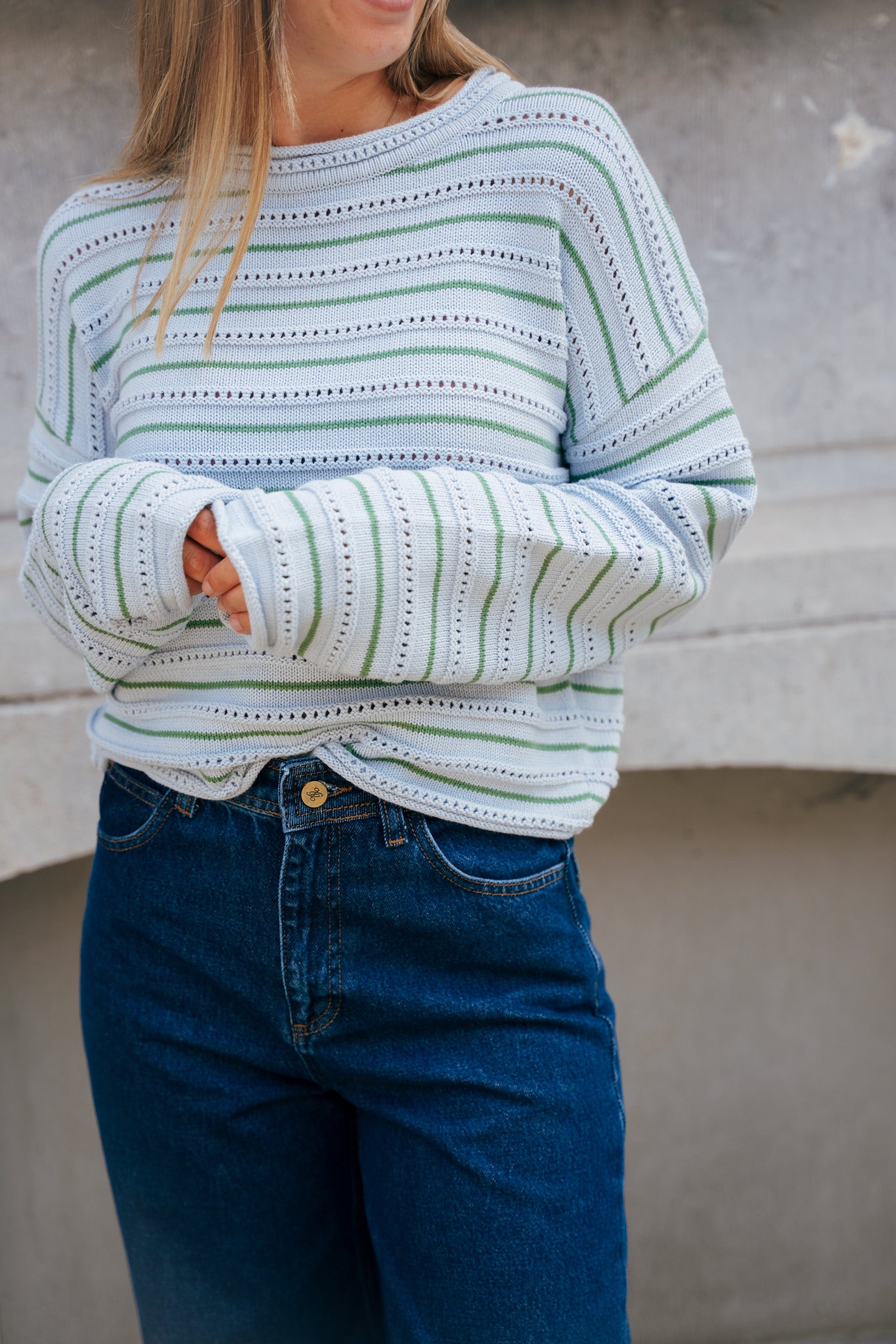 Lara crochet knit blue