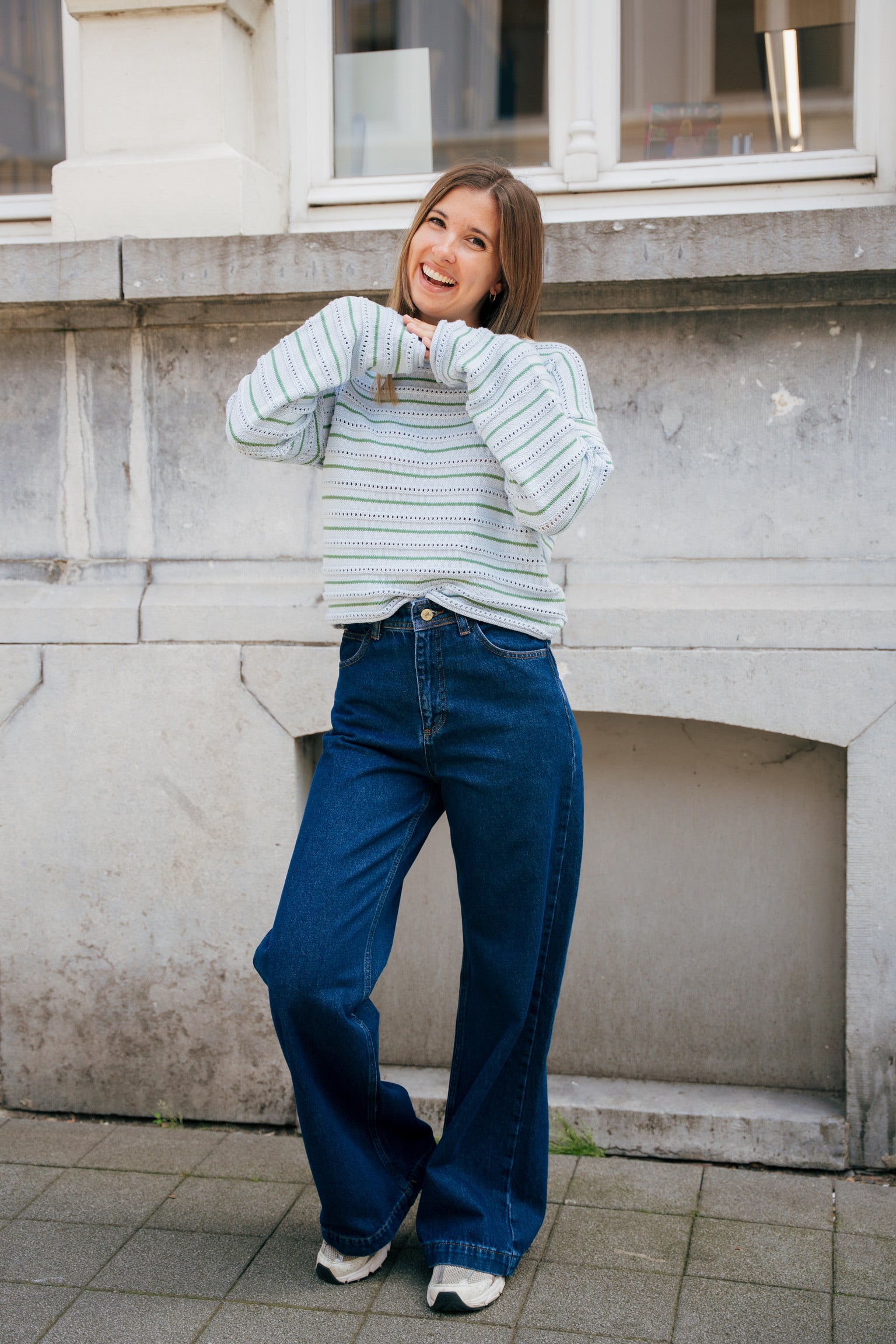 Lara crochet knit blue