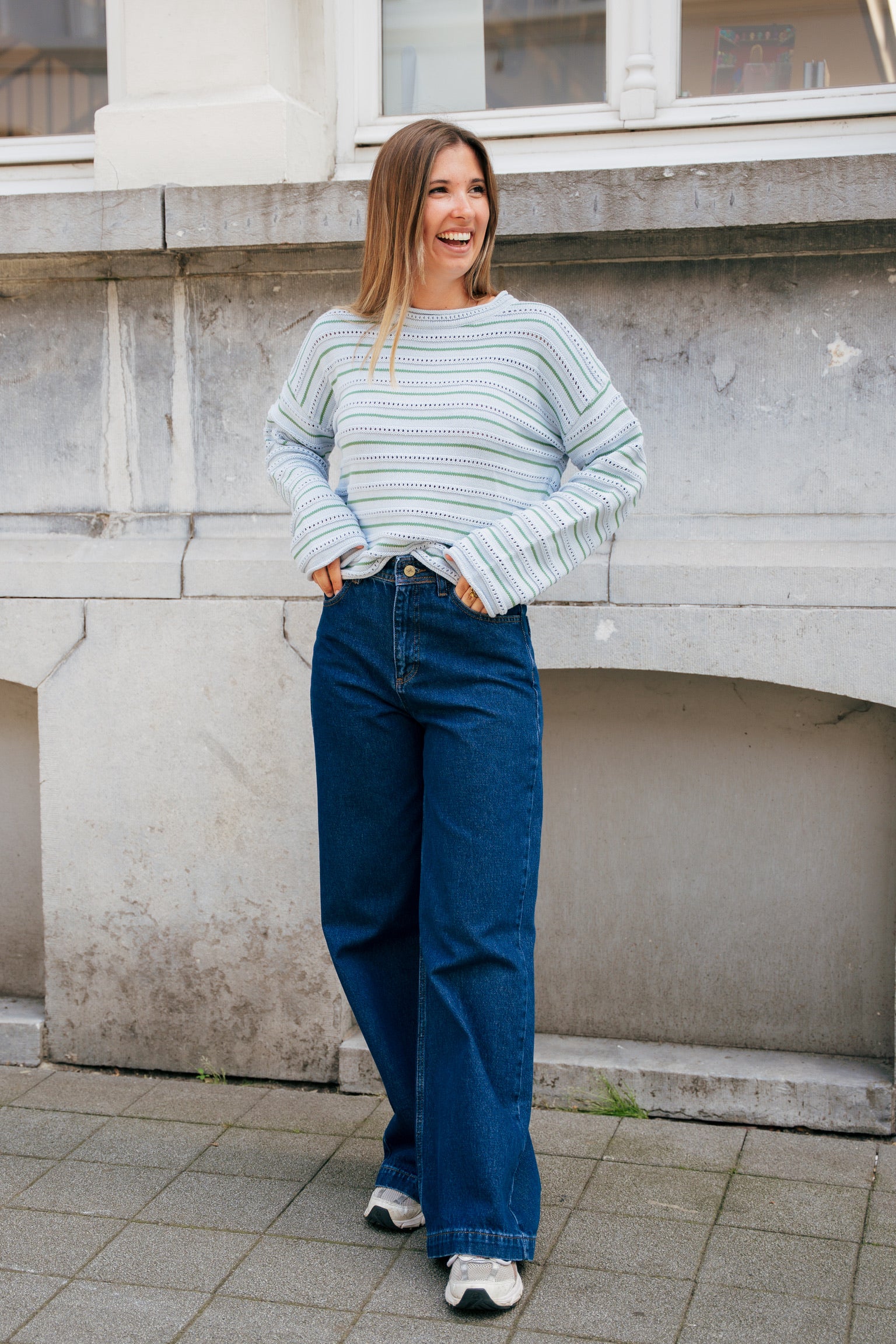 Lara crochet knit blue