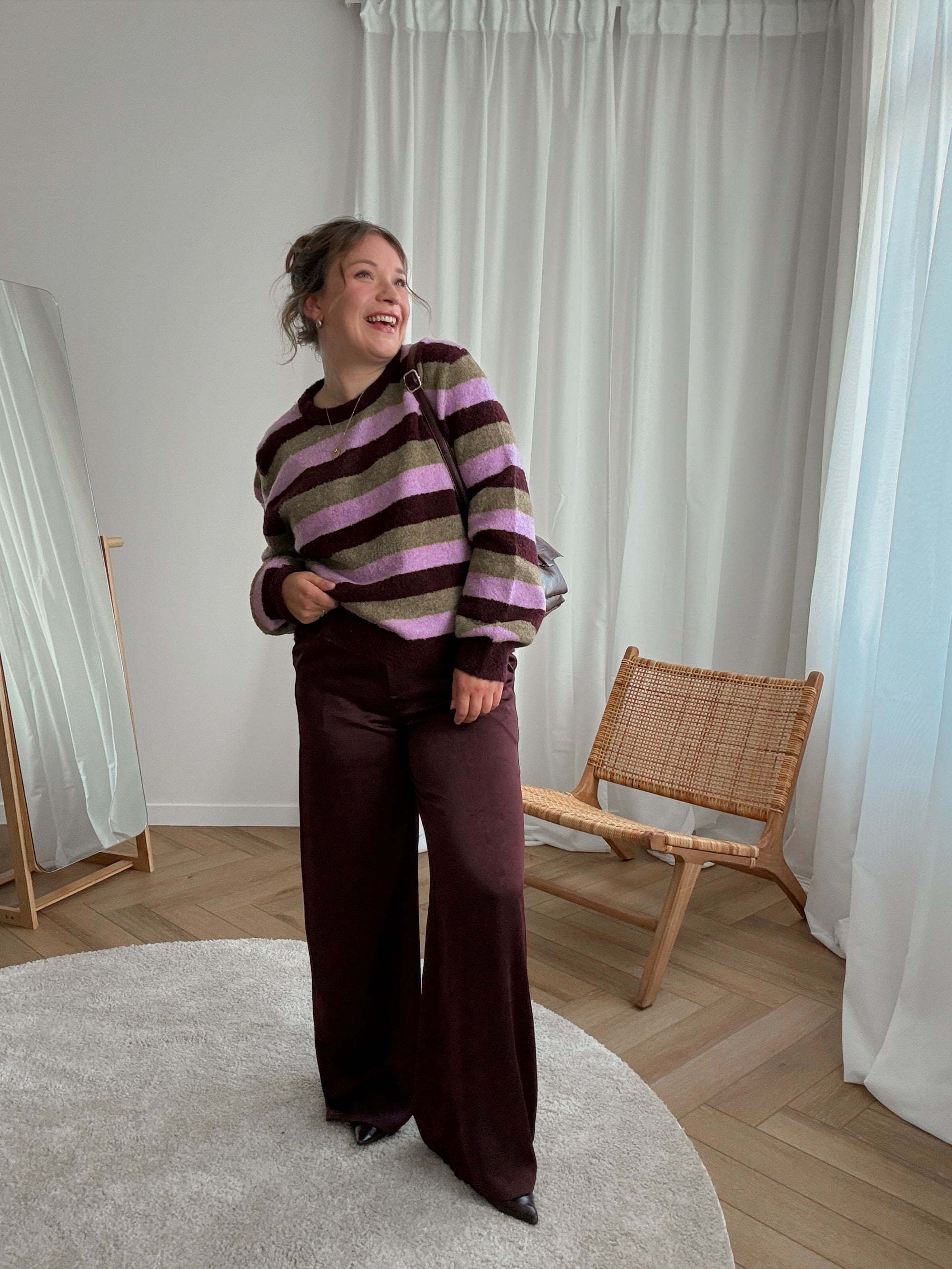 Cecilia satin trousers - plum