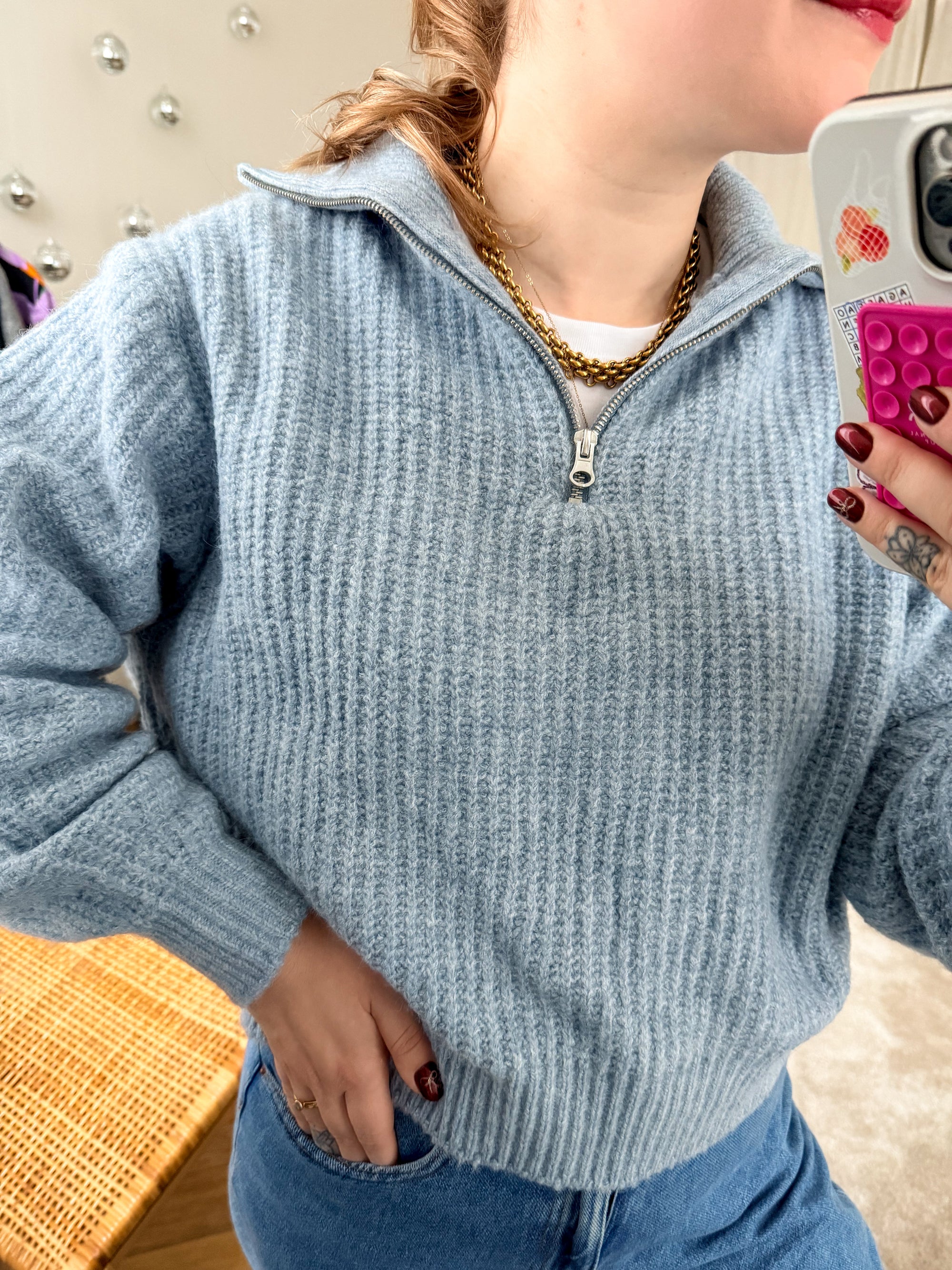 Luna knit blue