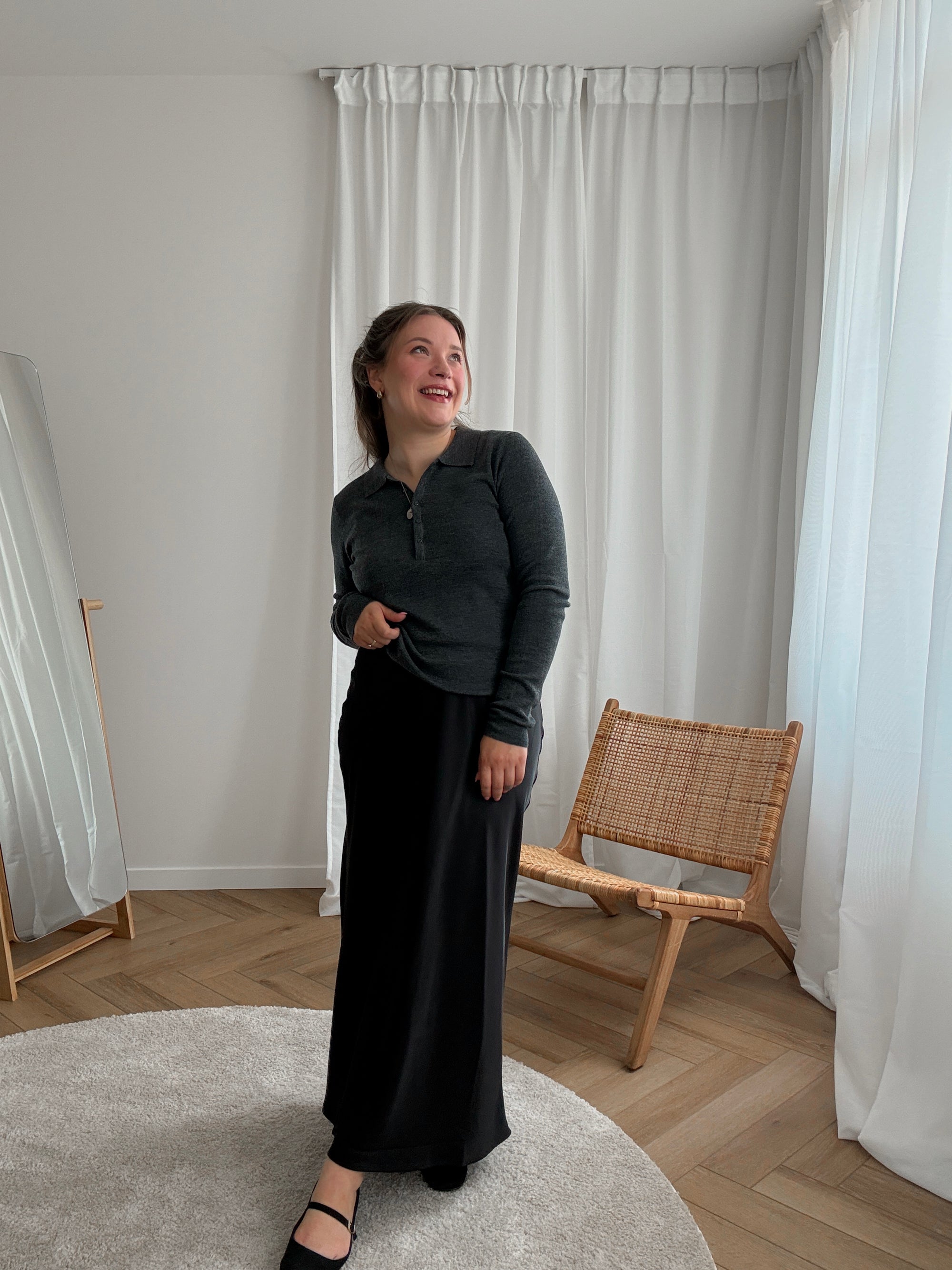 Wren polo longsleeve grey