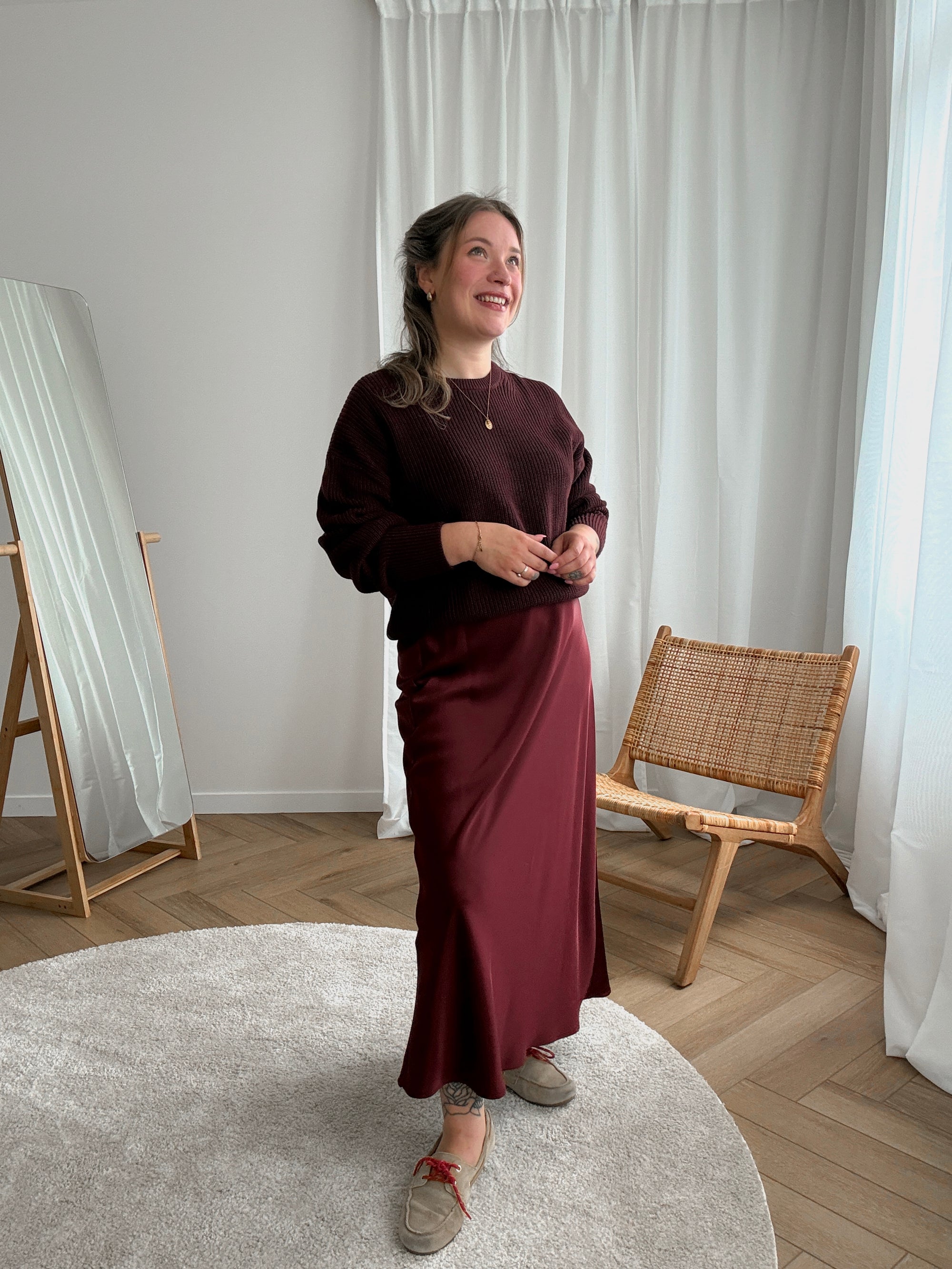 Tine Satin skirt - wine