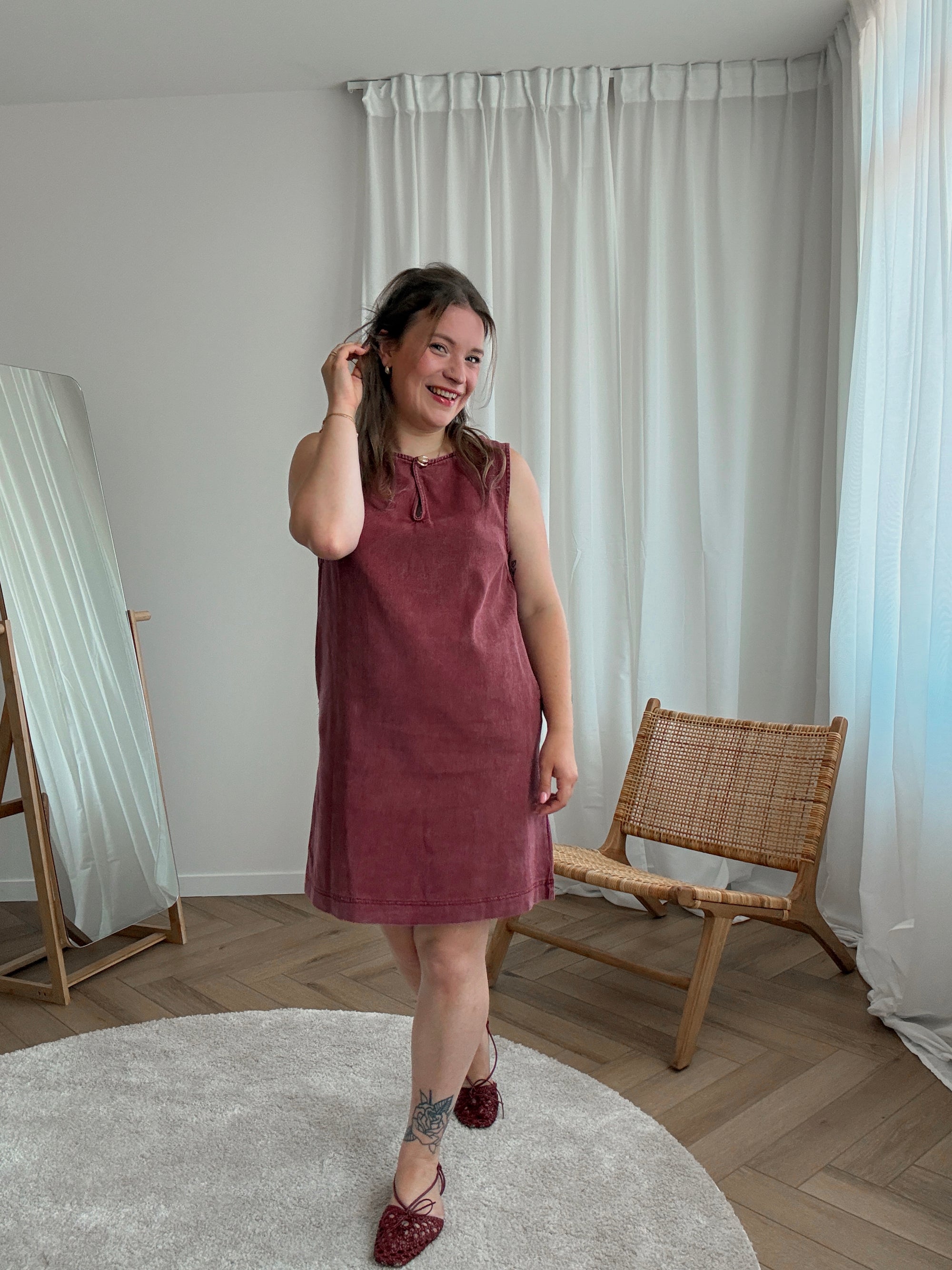 Aspen denim dress - wine