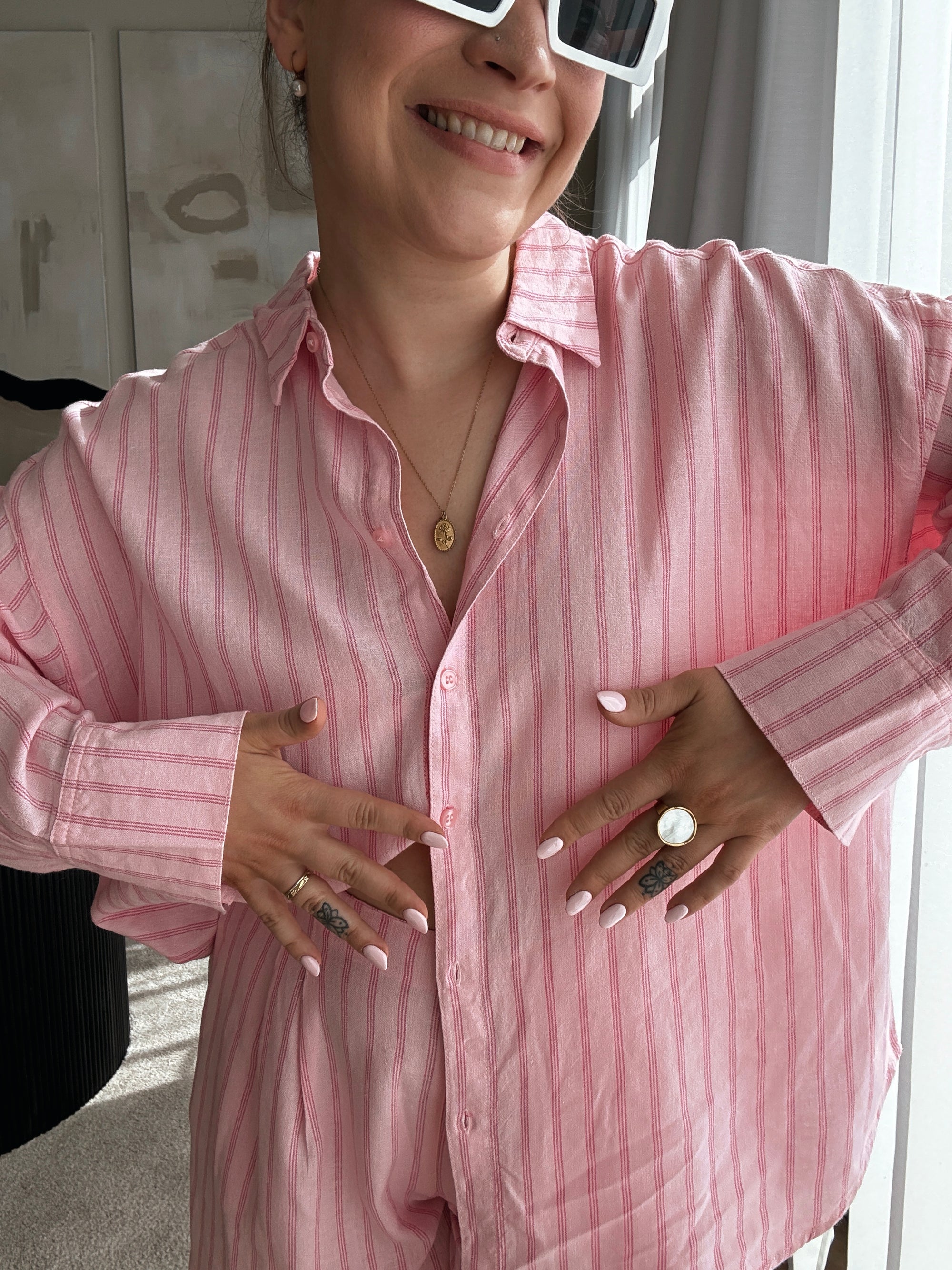 Almira linnen shirt pink