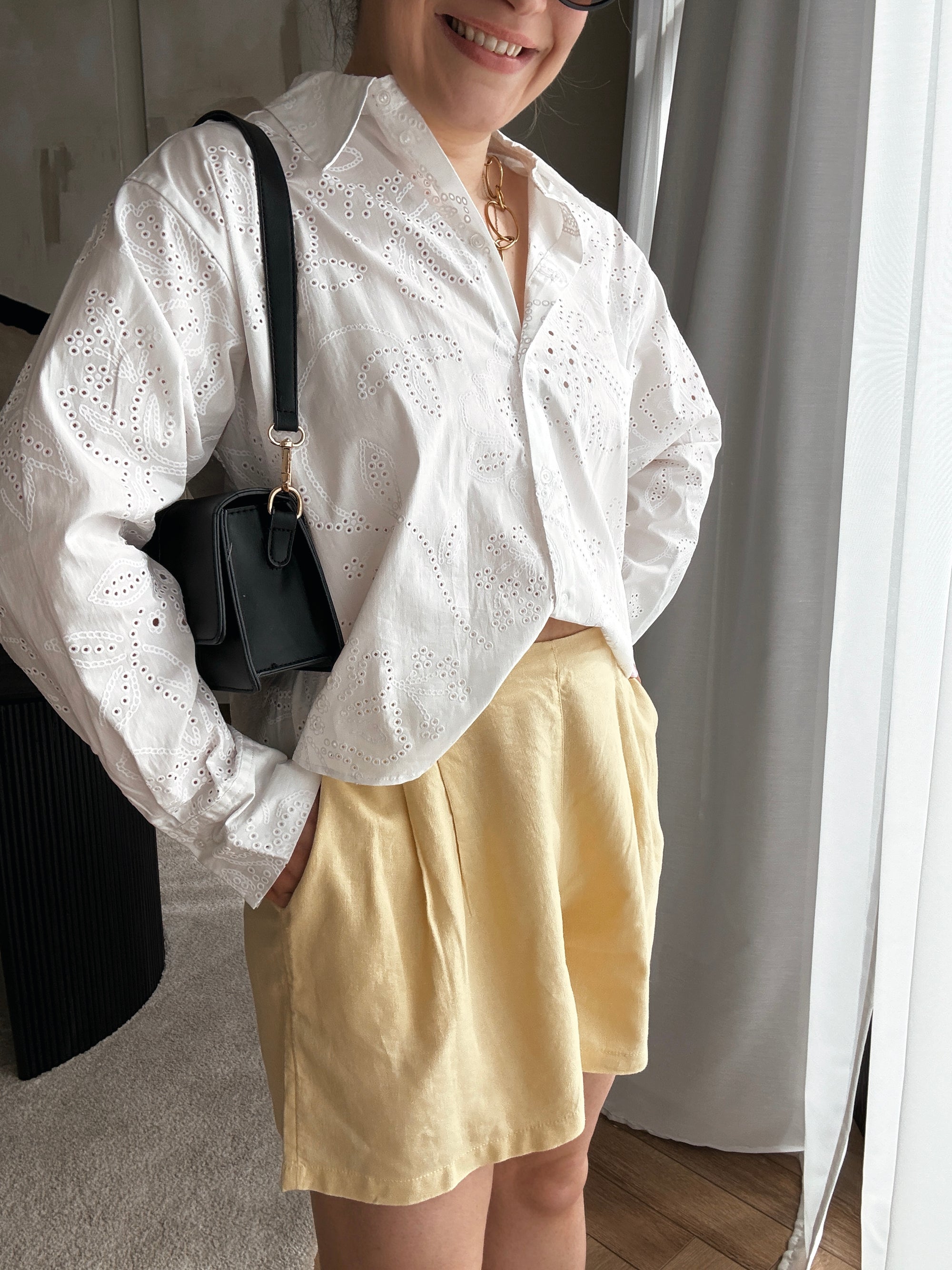 Almira linnen short yellow