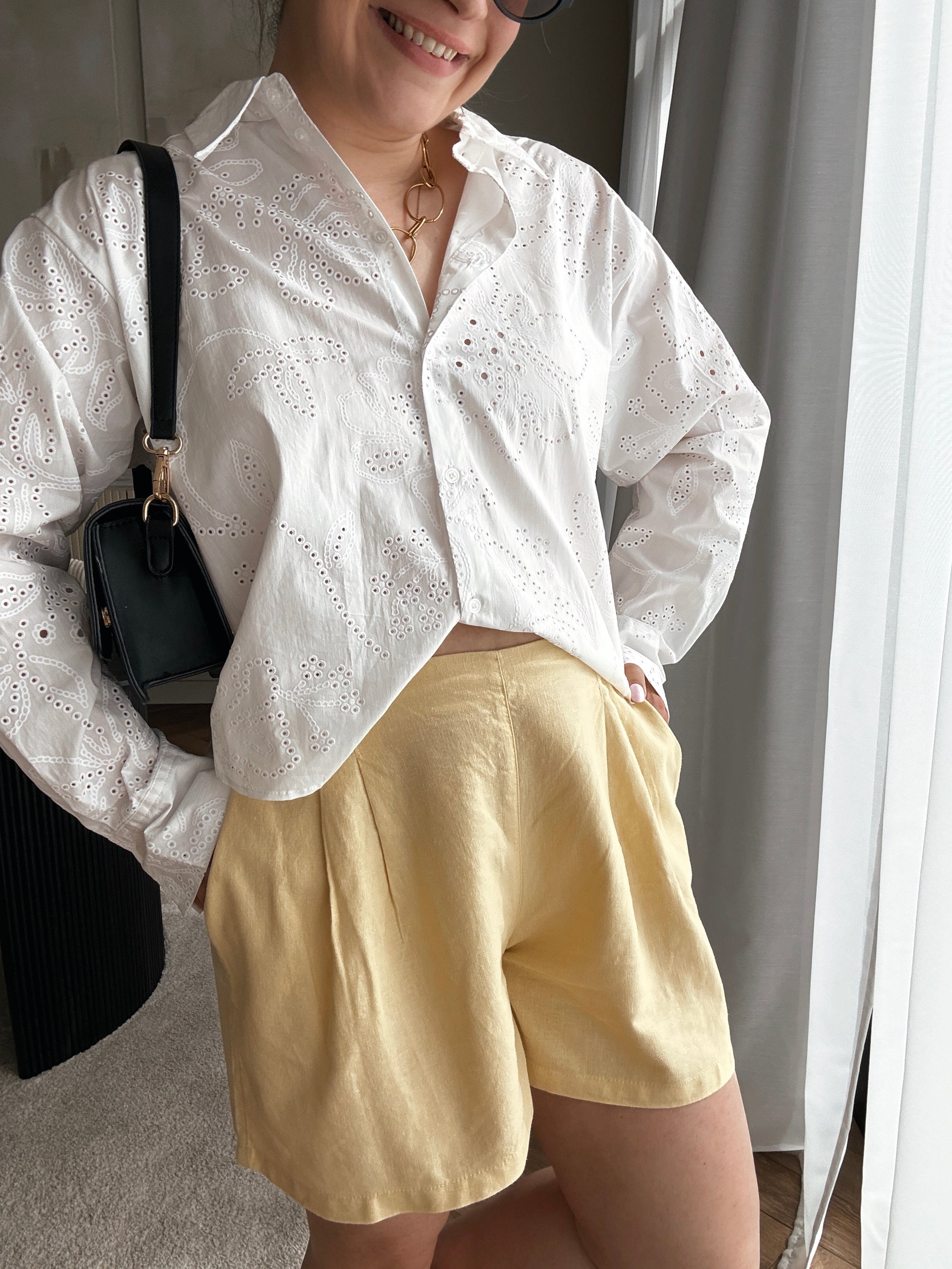 Almira linnen short yellow