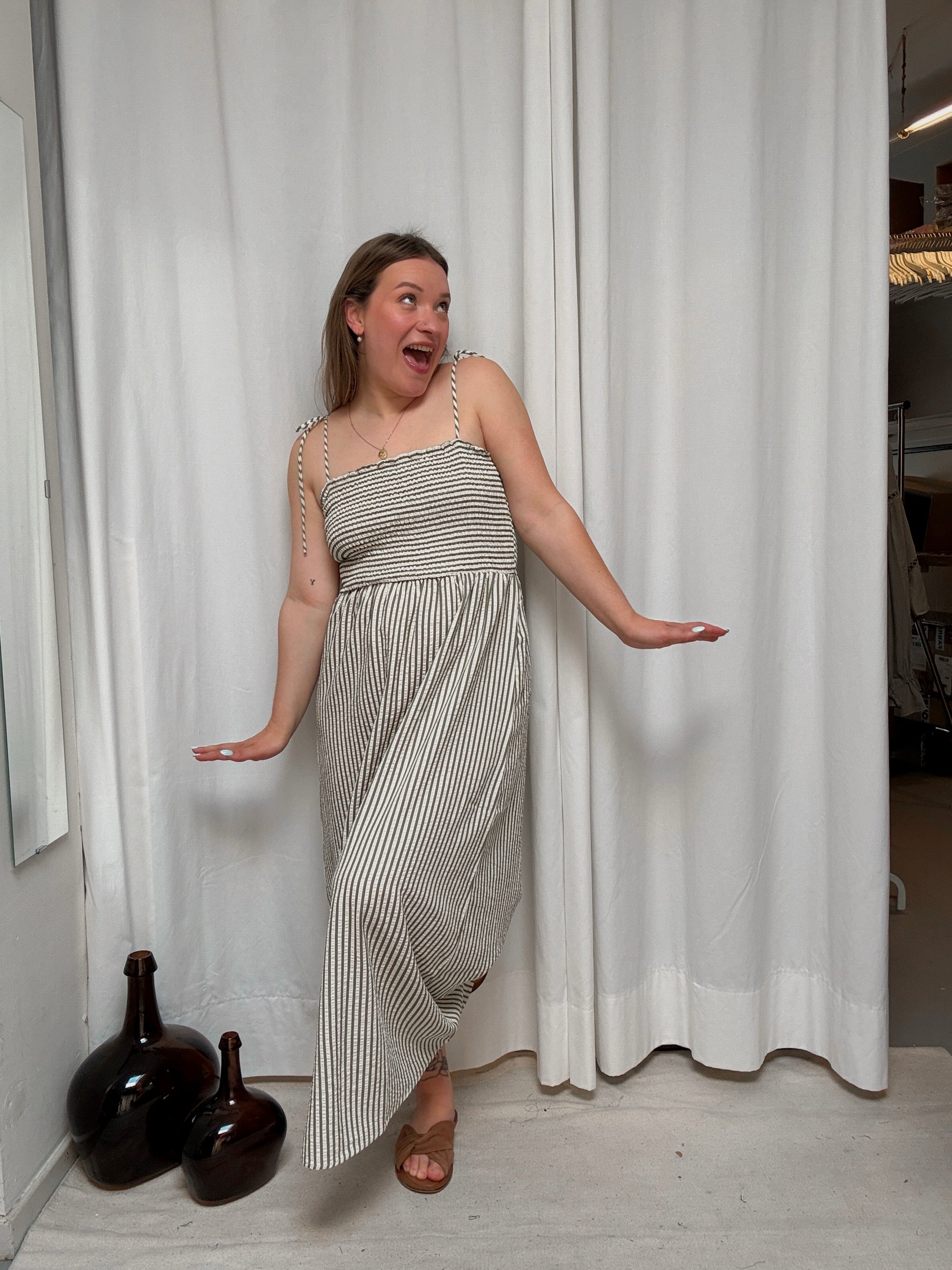 Lorana striped dress