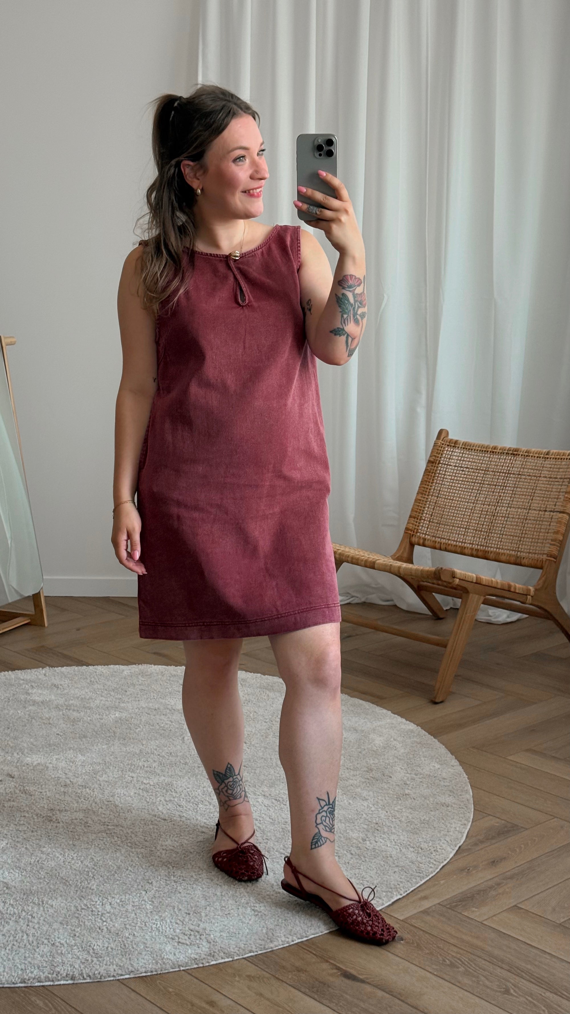 Aspen denim dress - wine