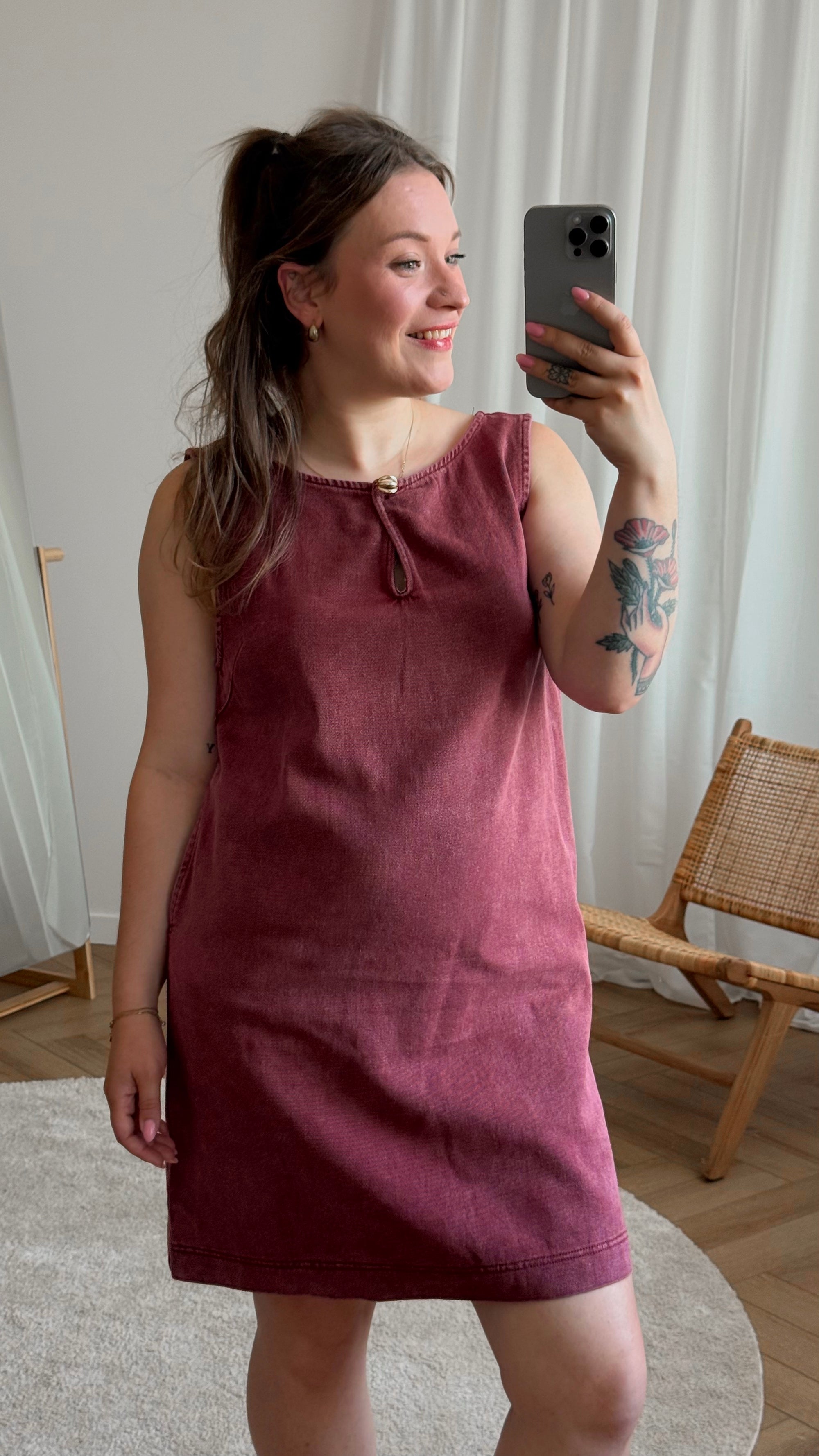 Aspen denim dress - wine