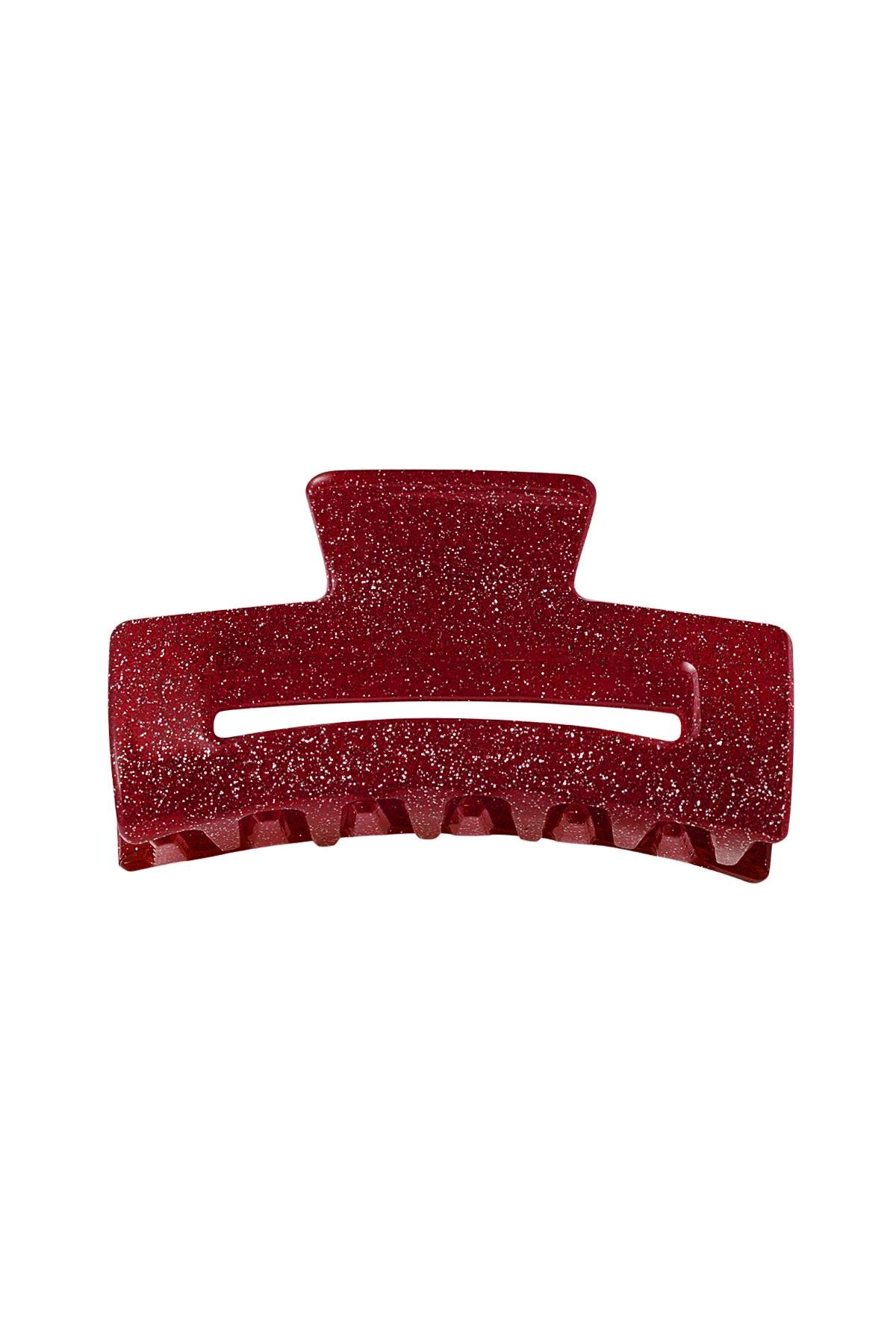 Glitter hair clip red