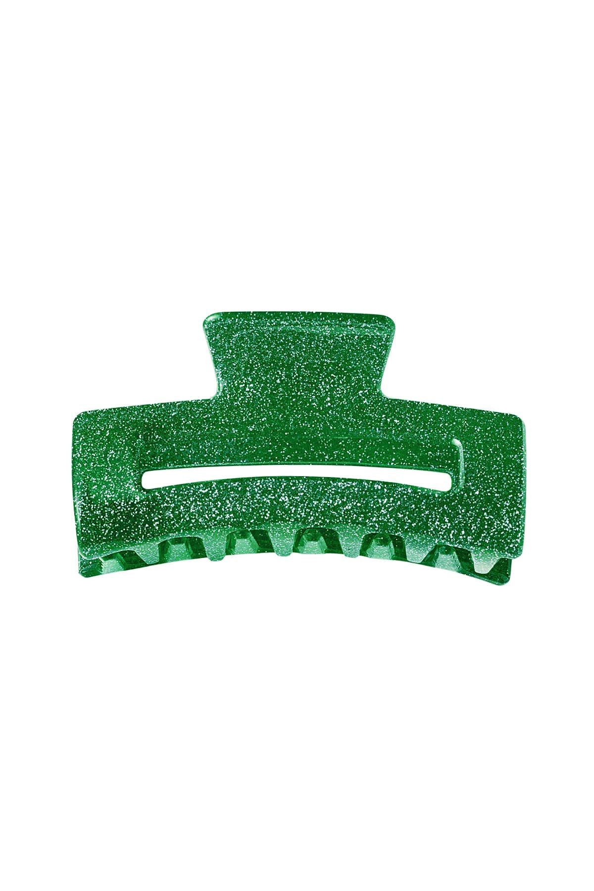 Glitter hair clip green