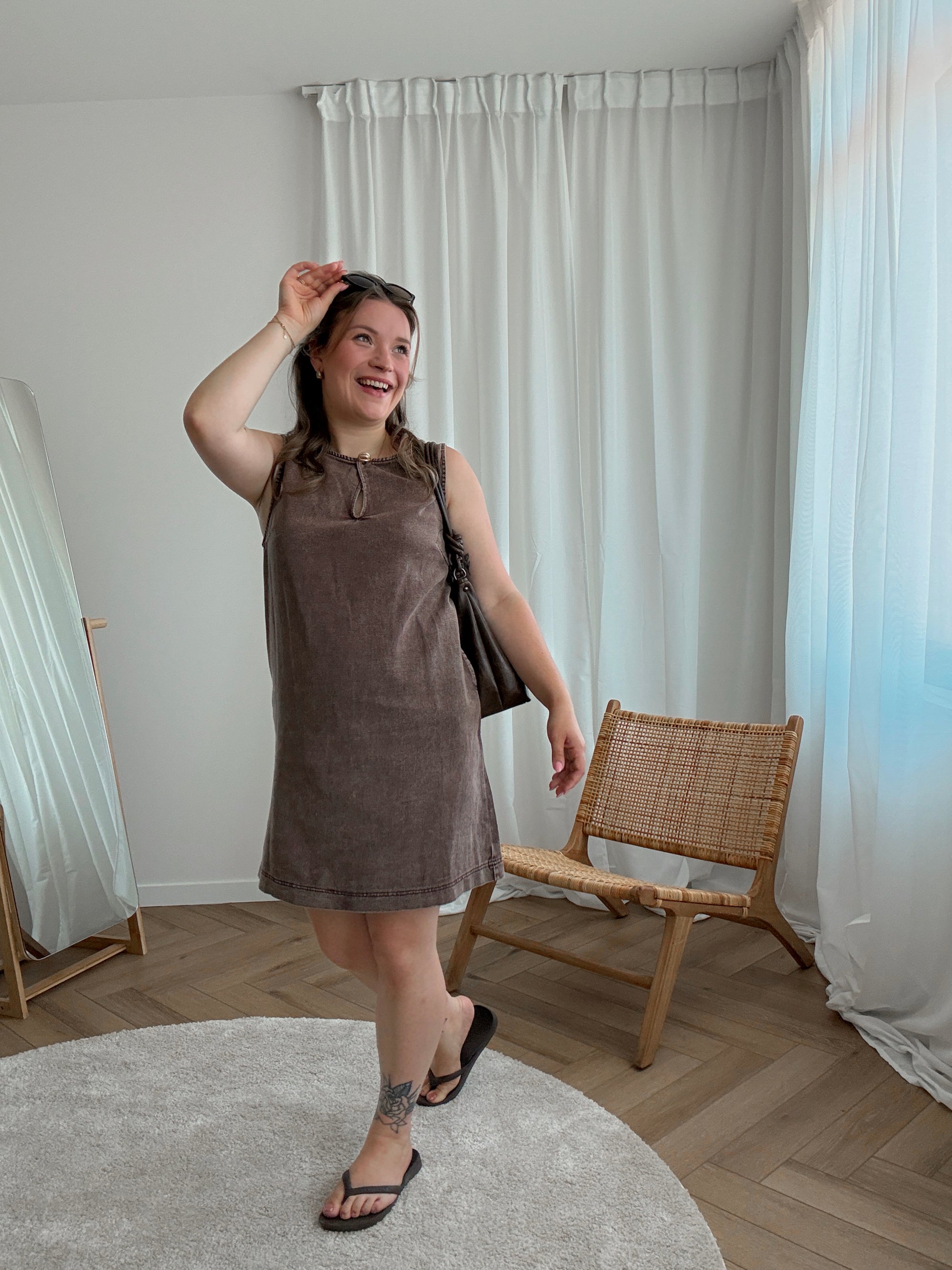 Aspen denim dress - brown