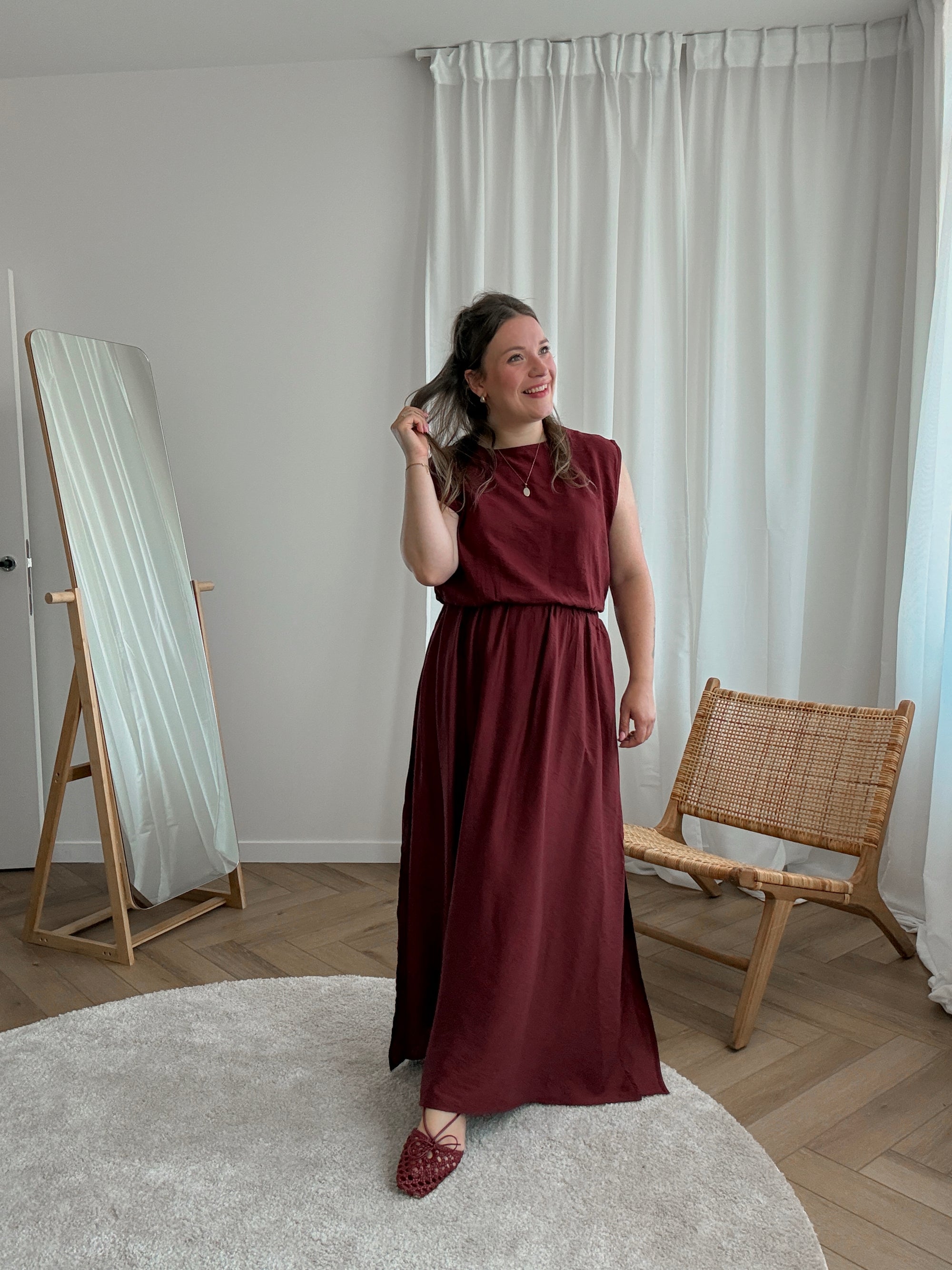 Briar top & skirt set - wine