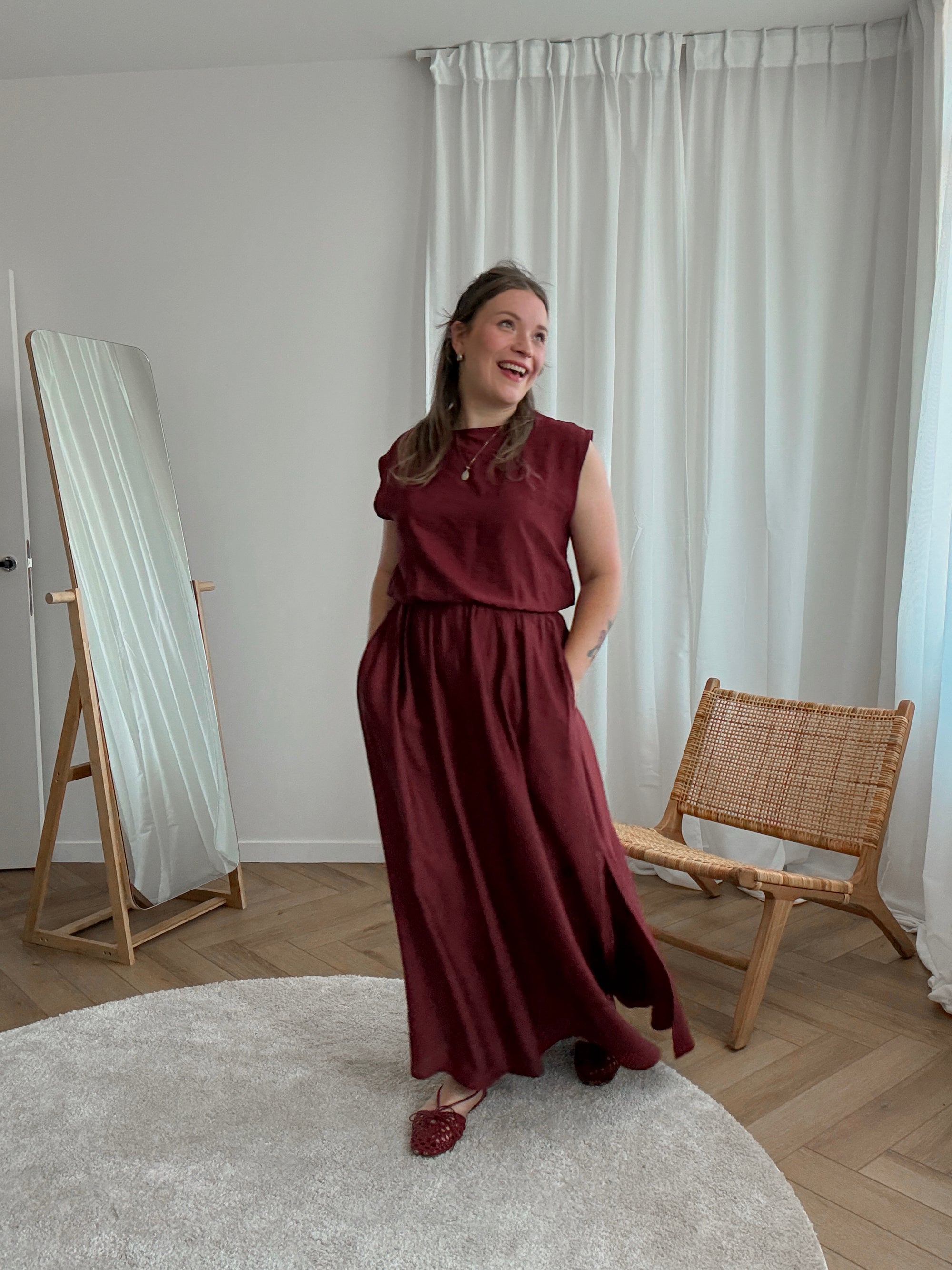 Briar top & skirt set - wine
