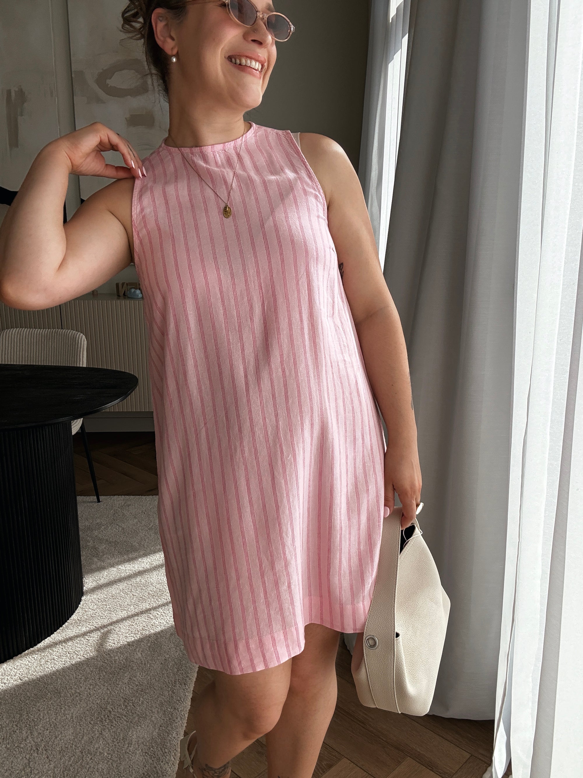 Almira linnen dress pink