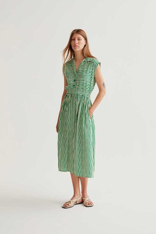 Maeve striped dress green