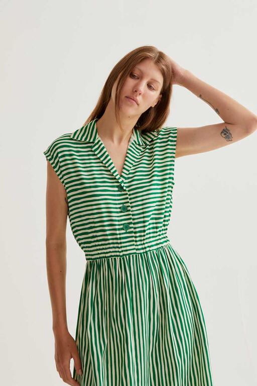 Maeve striped dress green