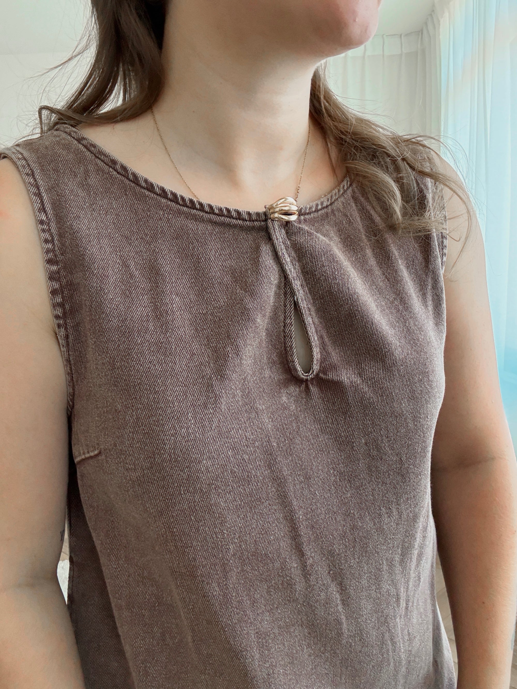 Aspen denim dress - brown