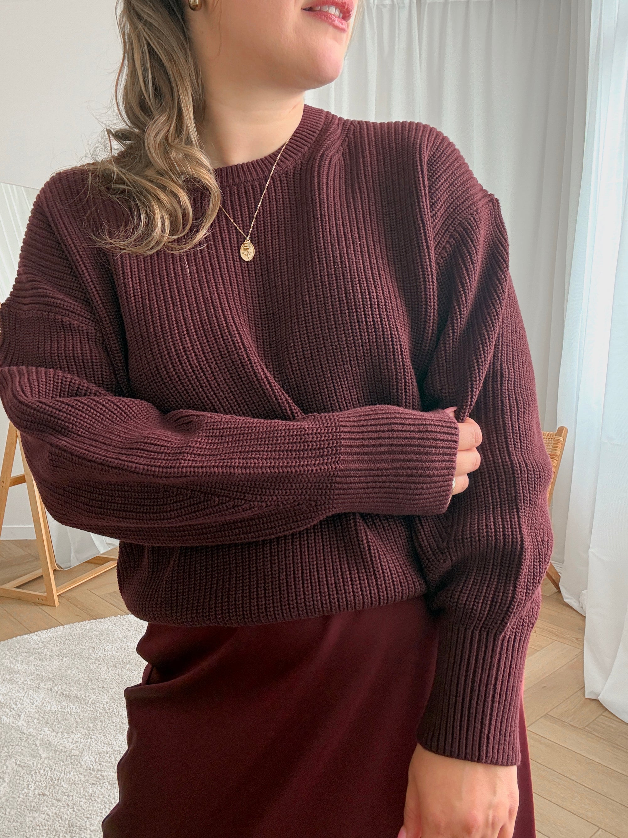 Mila twist knit - wine