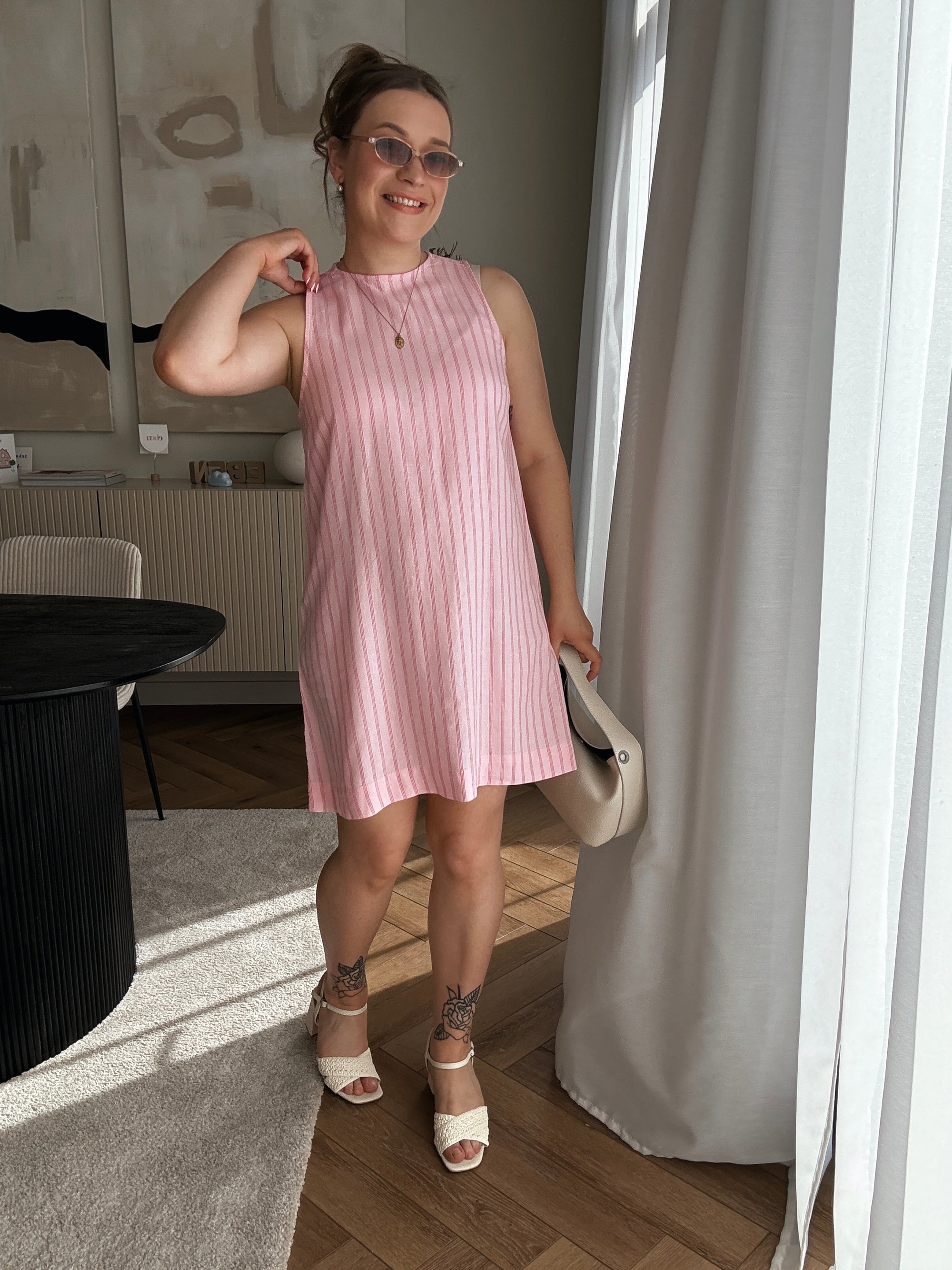 Almira linnen dress pink