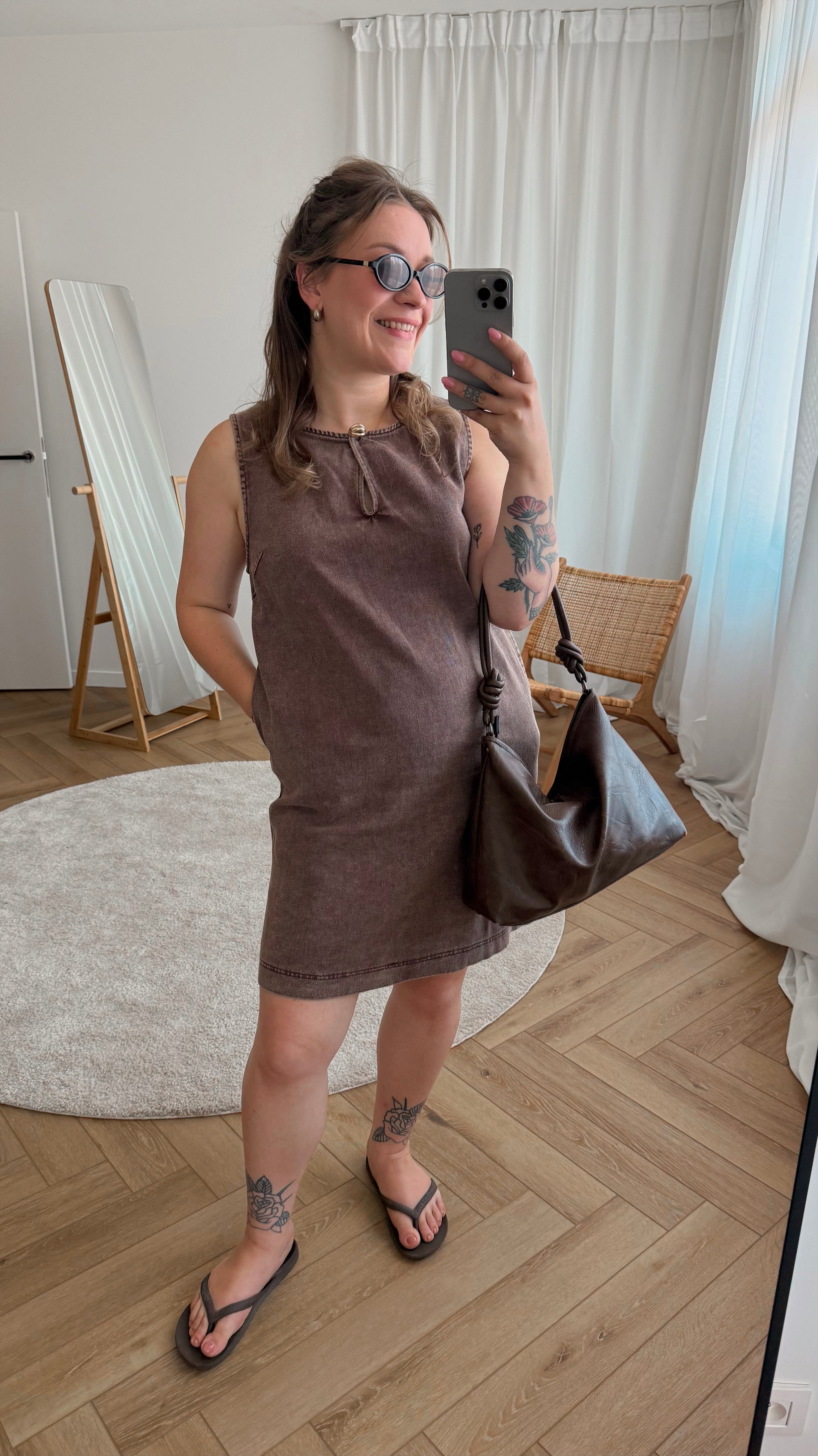 Aspen denim dress - brown