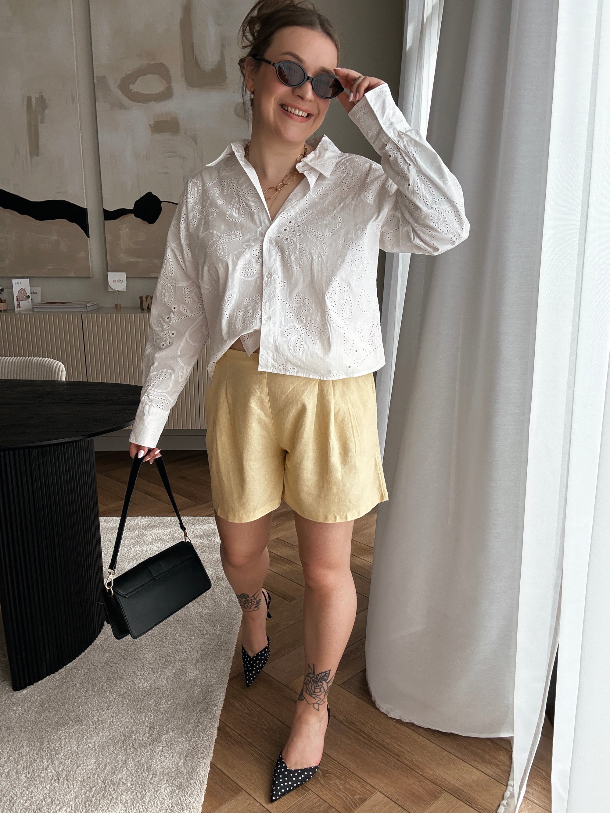 Almira linnen short yellow