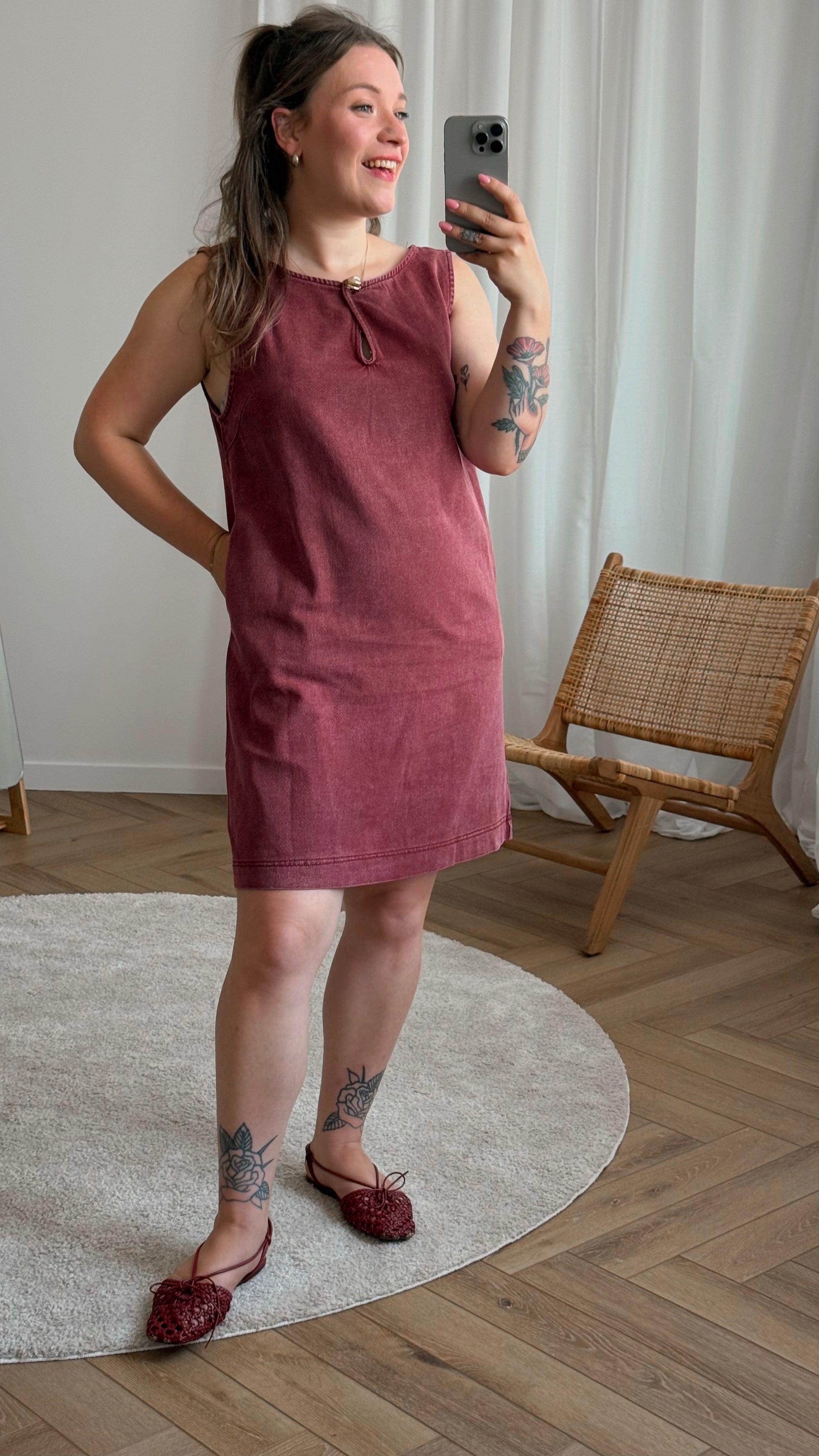 Aspen denim dress - wine