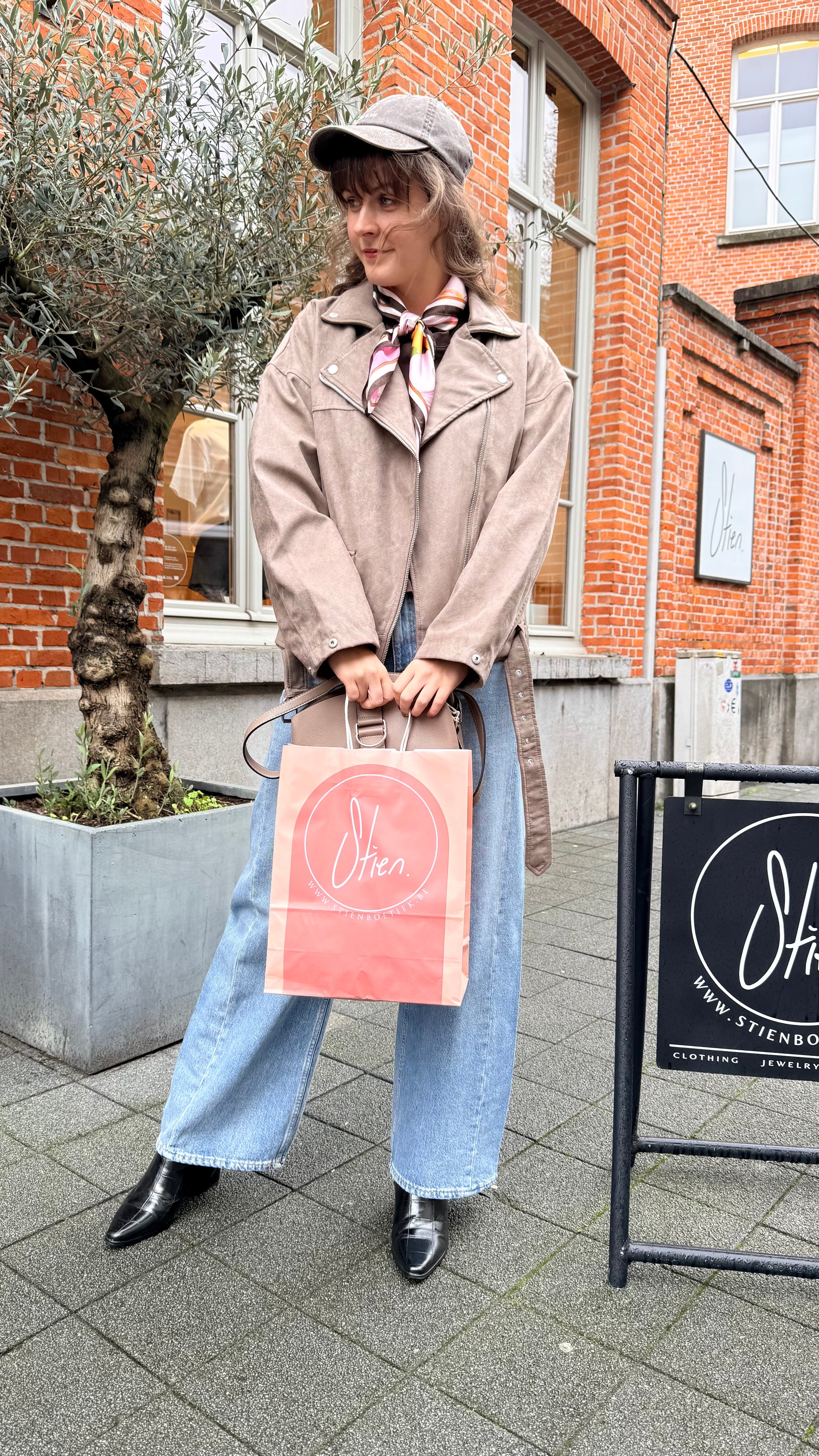 Frida biker jacket taupe