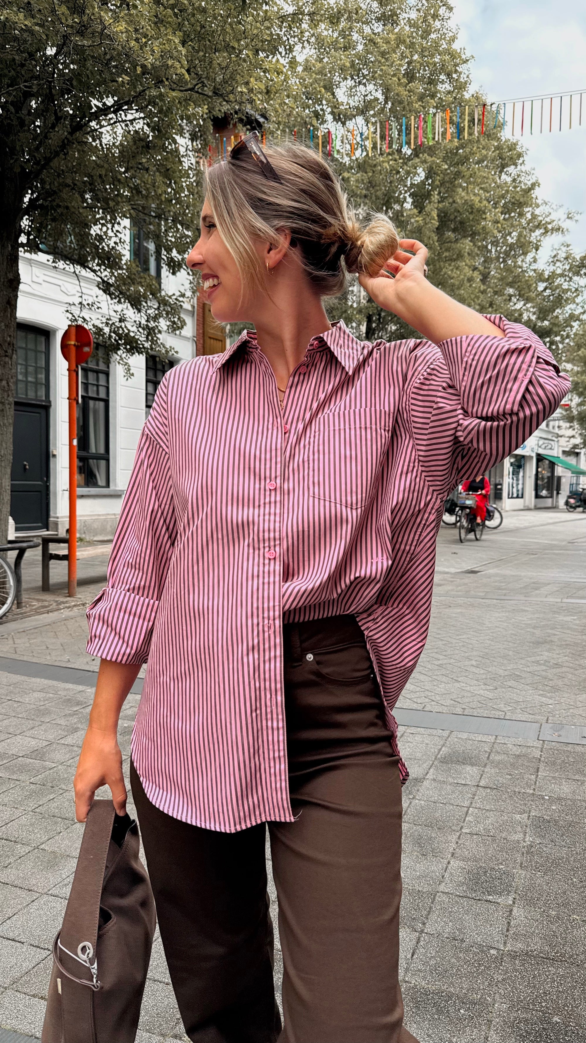 Jamie striped shirt -pink