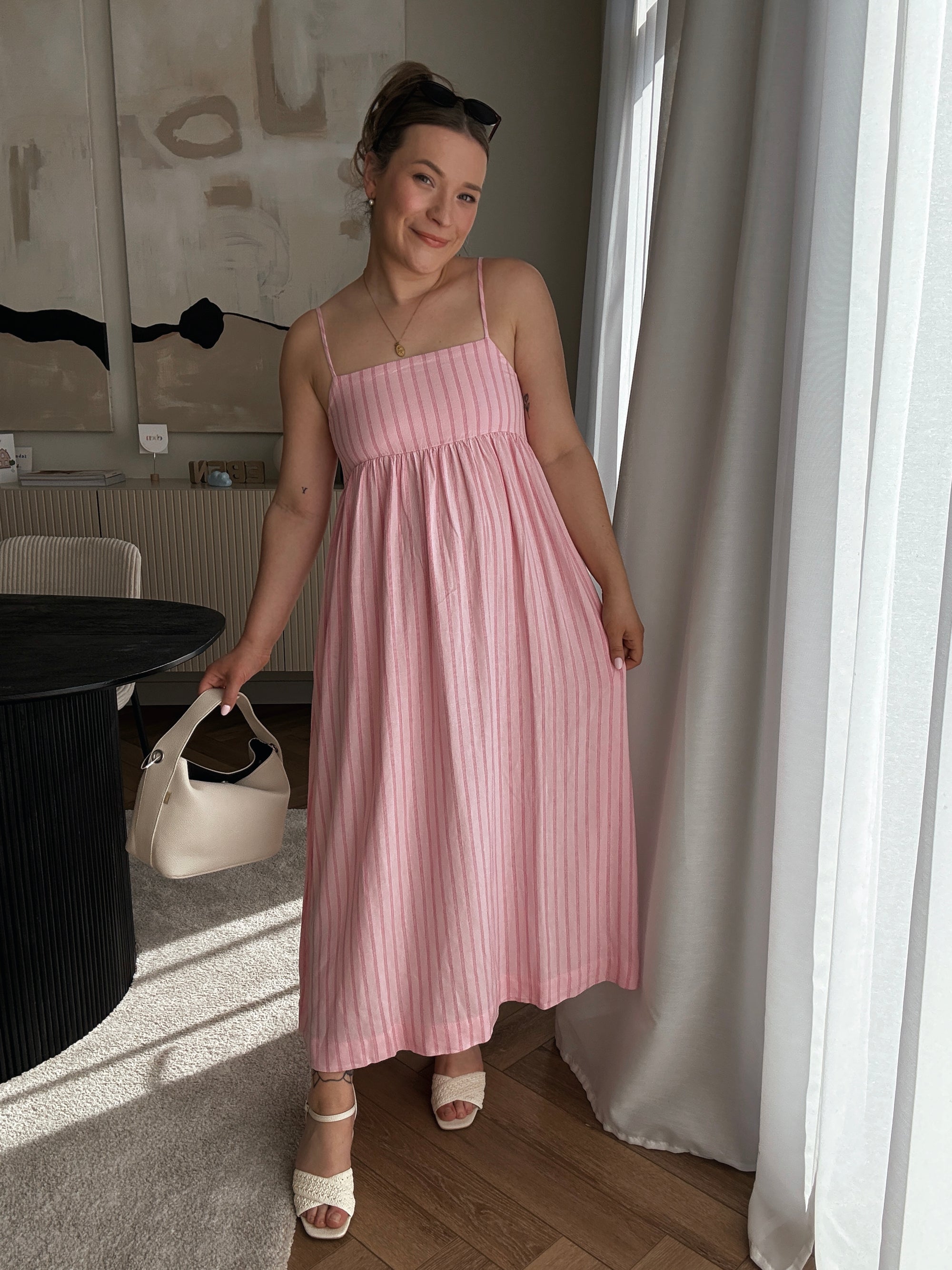Almira linnen maxidress pink