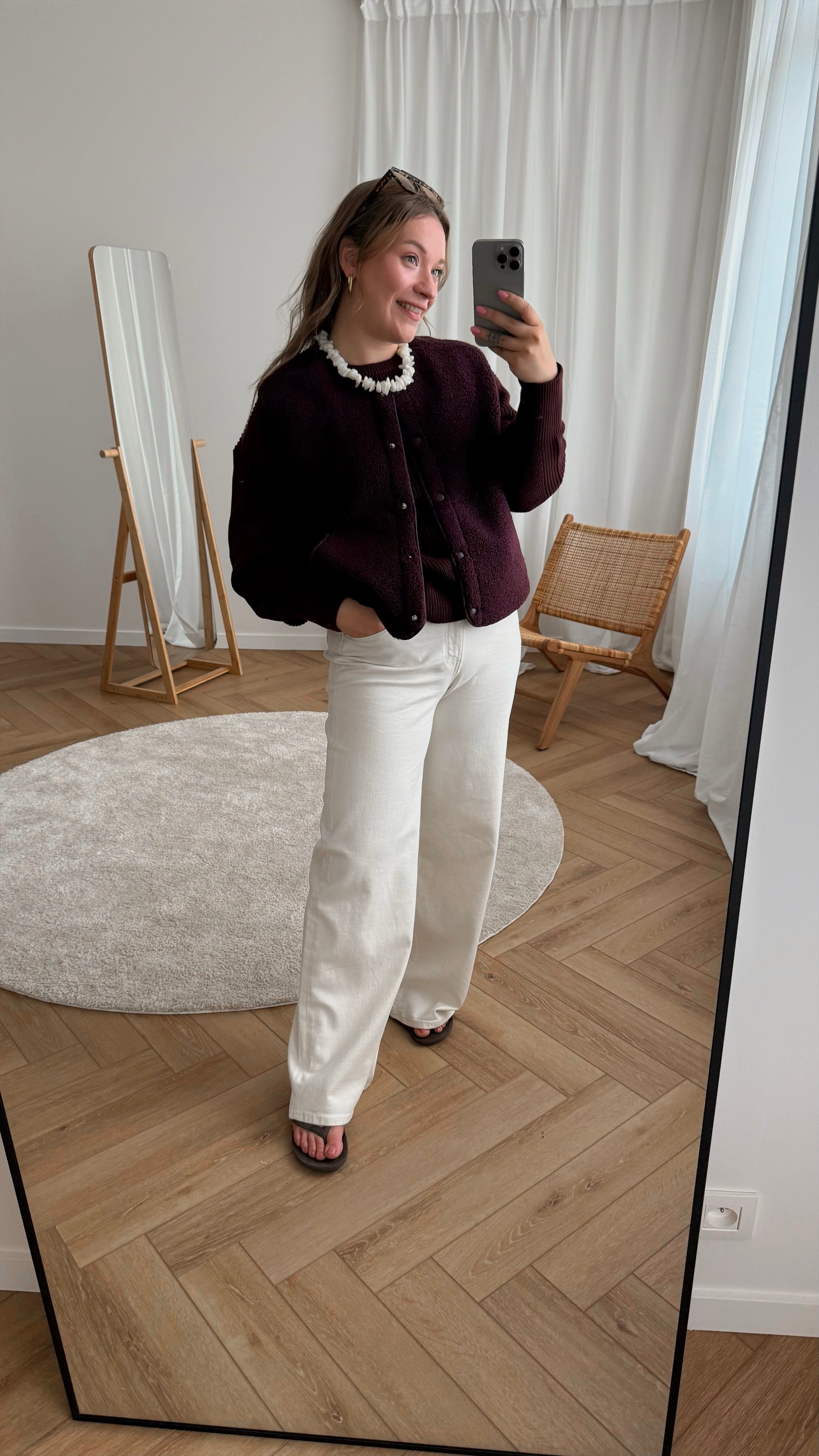 Vera teddy vest -wine